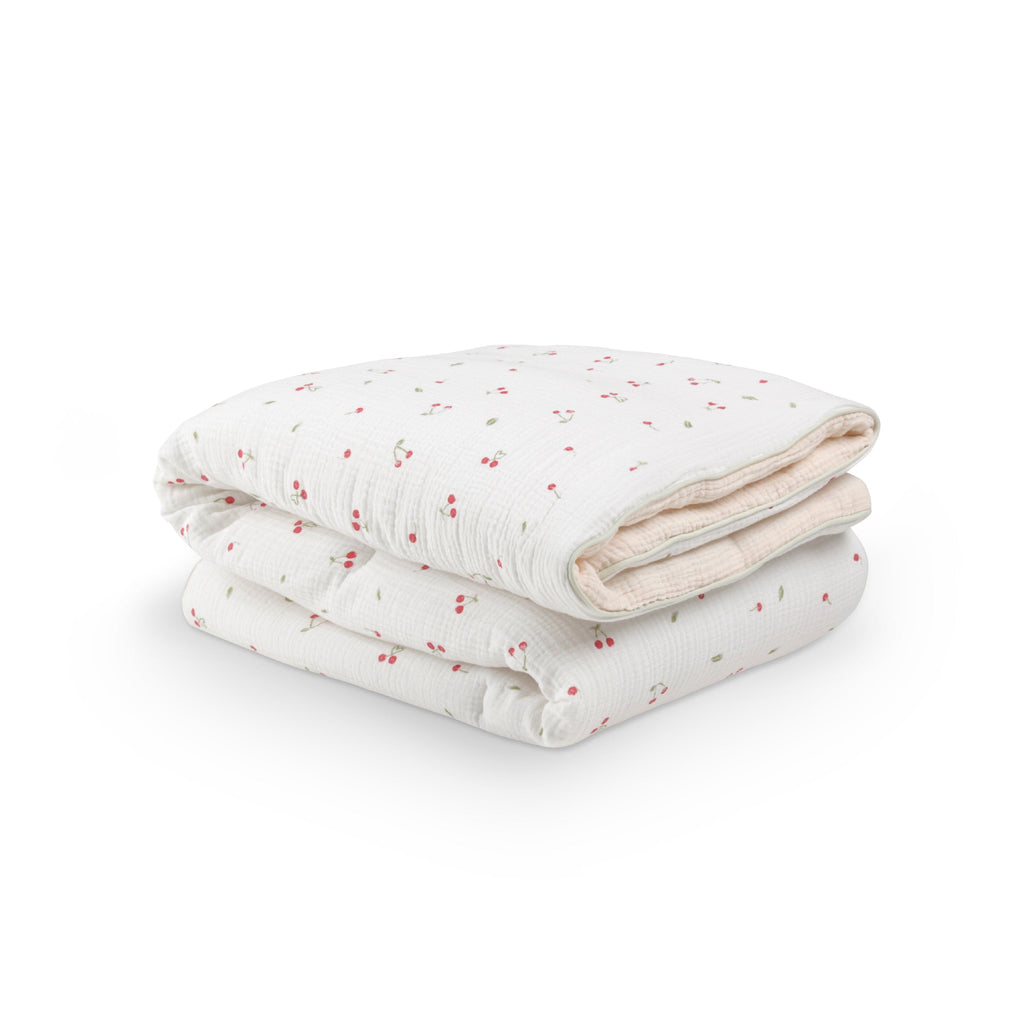 Cot Bed Quilt - Ditsy Cherry Accessory CuddleCo 