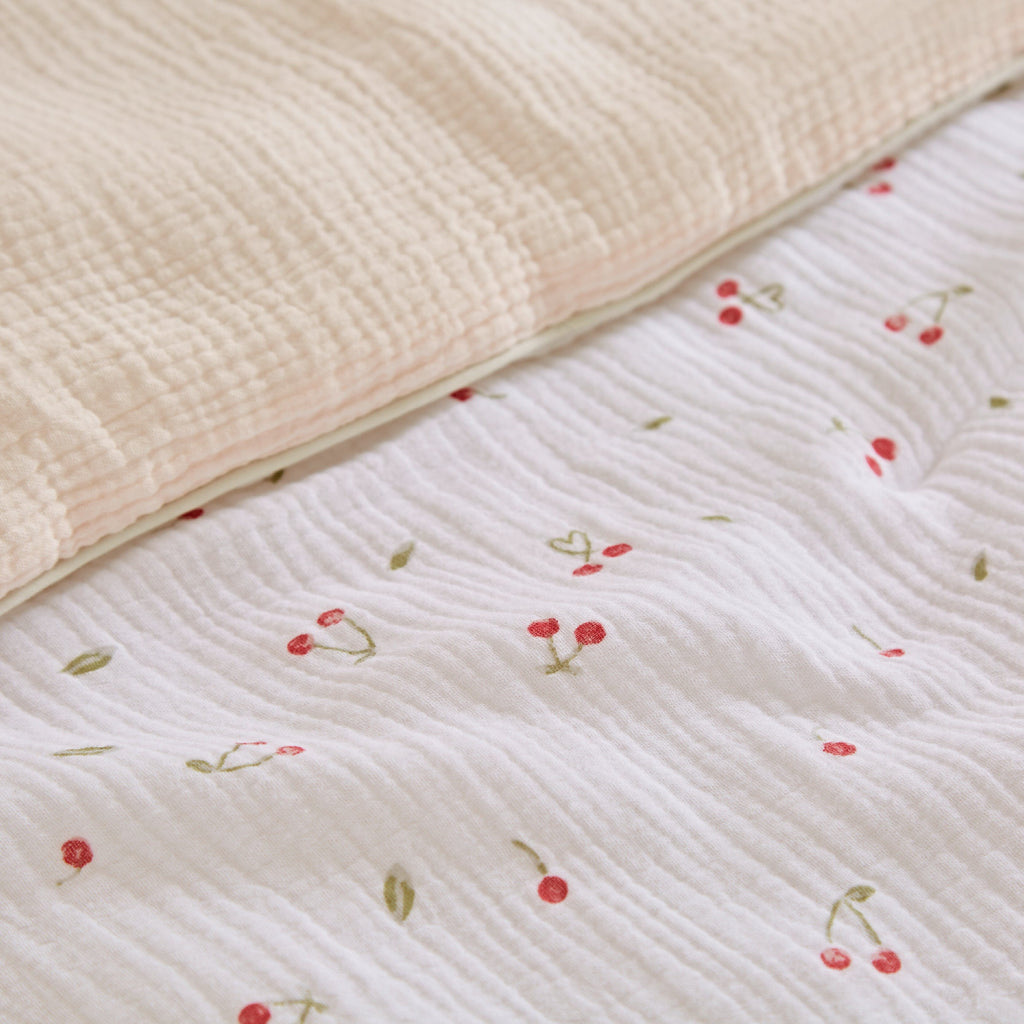 Cot Bed Quilt - Ditsy Cherry Accessory CuddleCo 