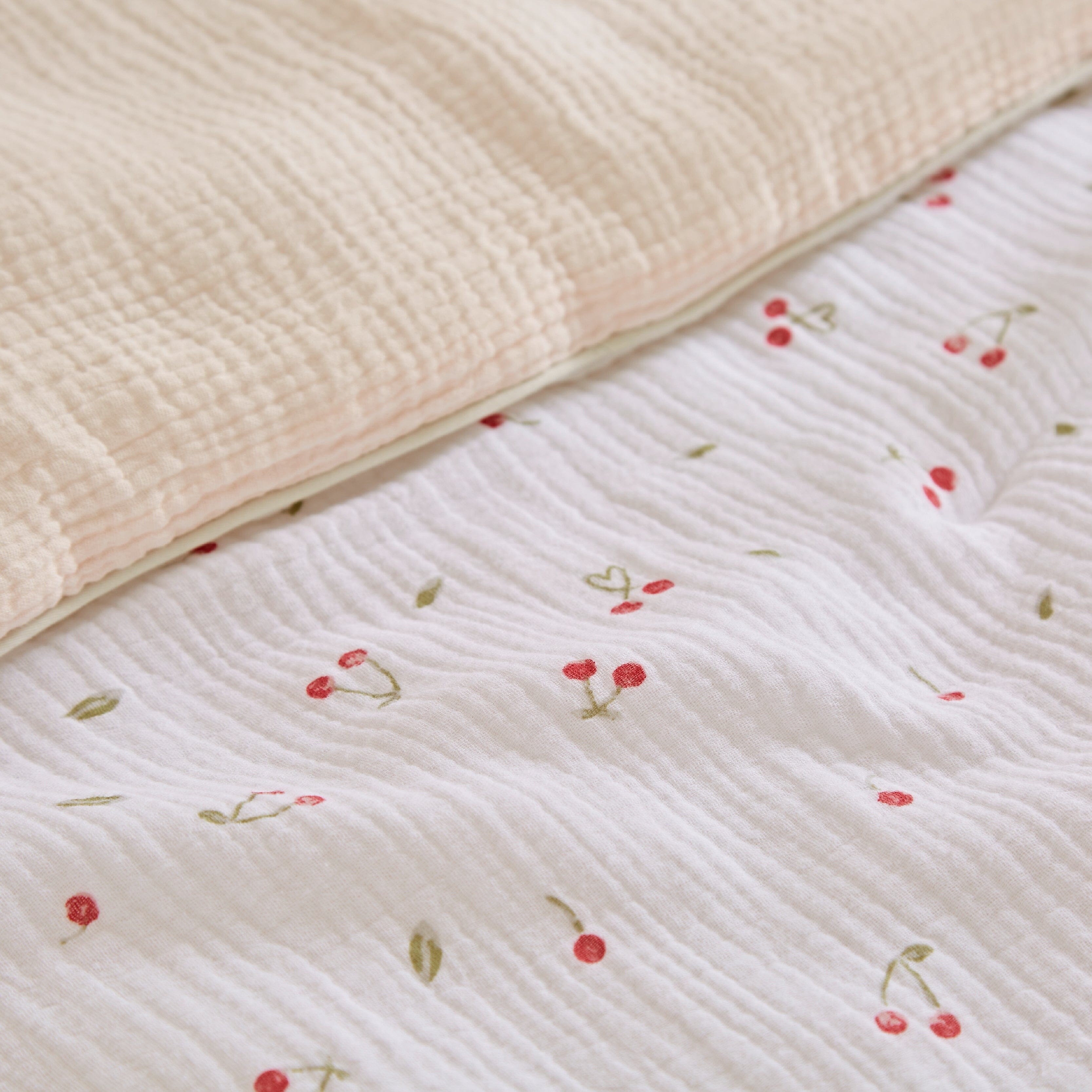 Cot Bed Quilt - Ditsy Cherry Accessory CuddleCo 