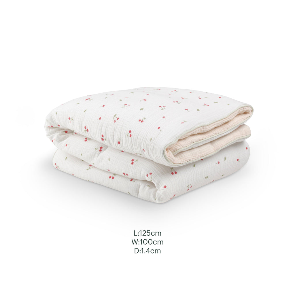 Cot Bed Quilt - Ditsy Cherry Accessory CuddleCo 