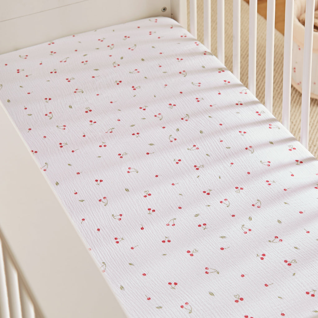 2 Pack Cot Bed Sheets - Ditsy Cherry Accessory CuddleCo 