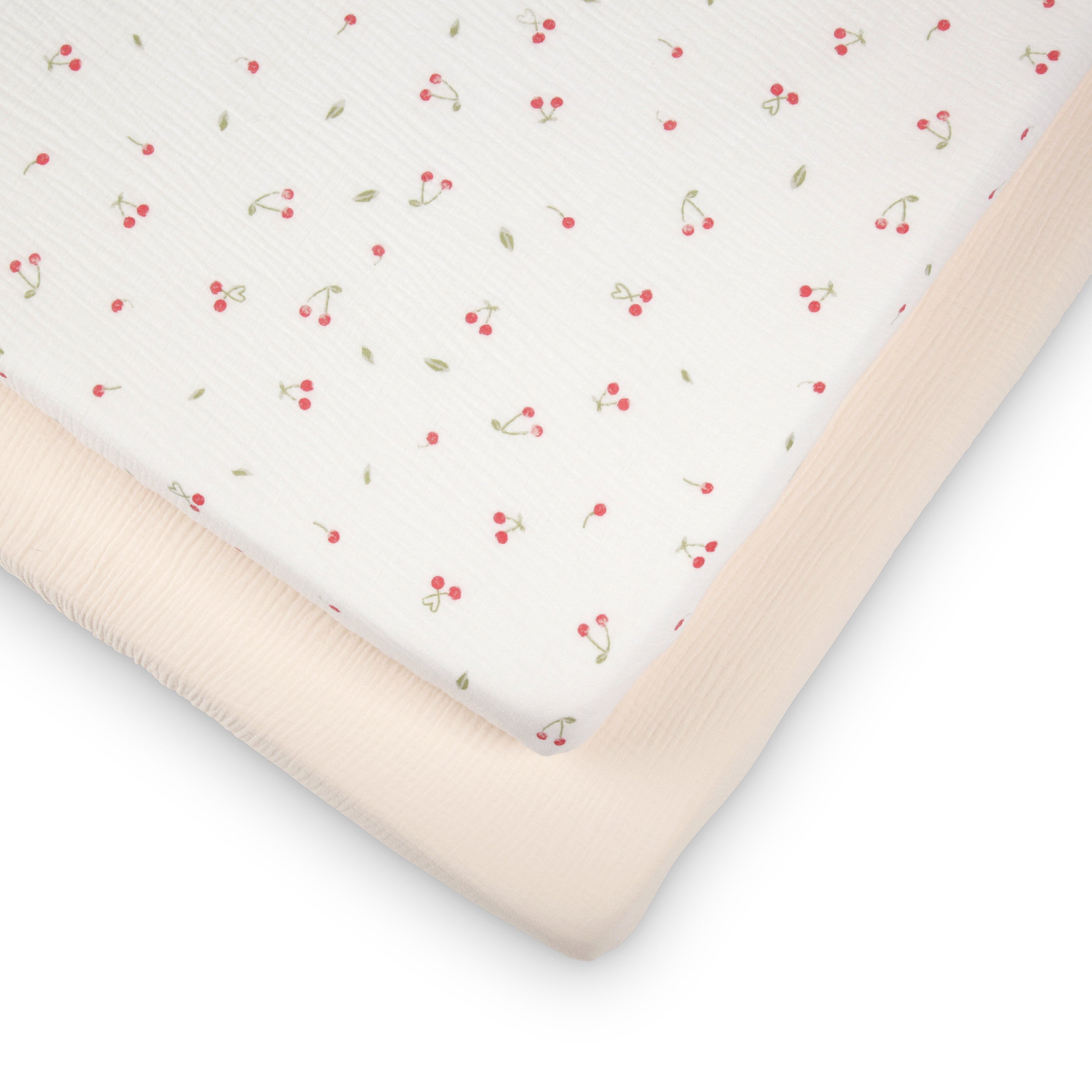 2 Pack Cot Bed Sheets - Ditsy Cherry Accessory CuddleCo 