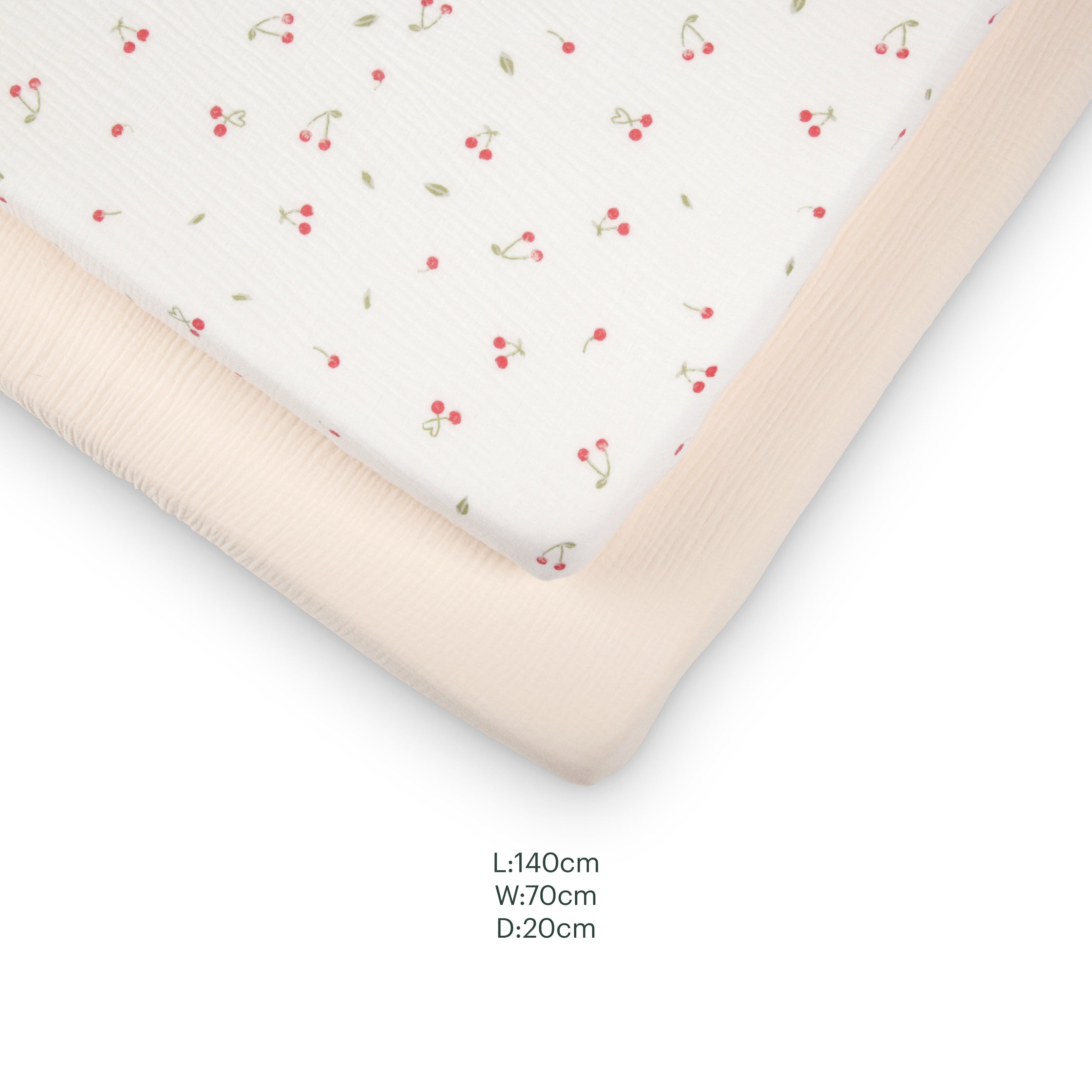2 Pack Cot Bed Sheets - Ditsy Cherry Accessory CuddleCo 