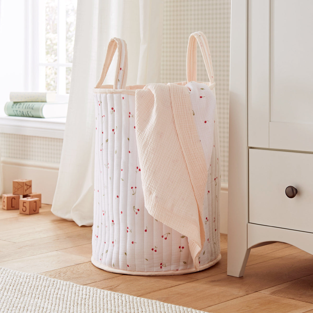 Large Storage Basket Ditsy Cherry