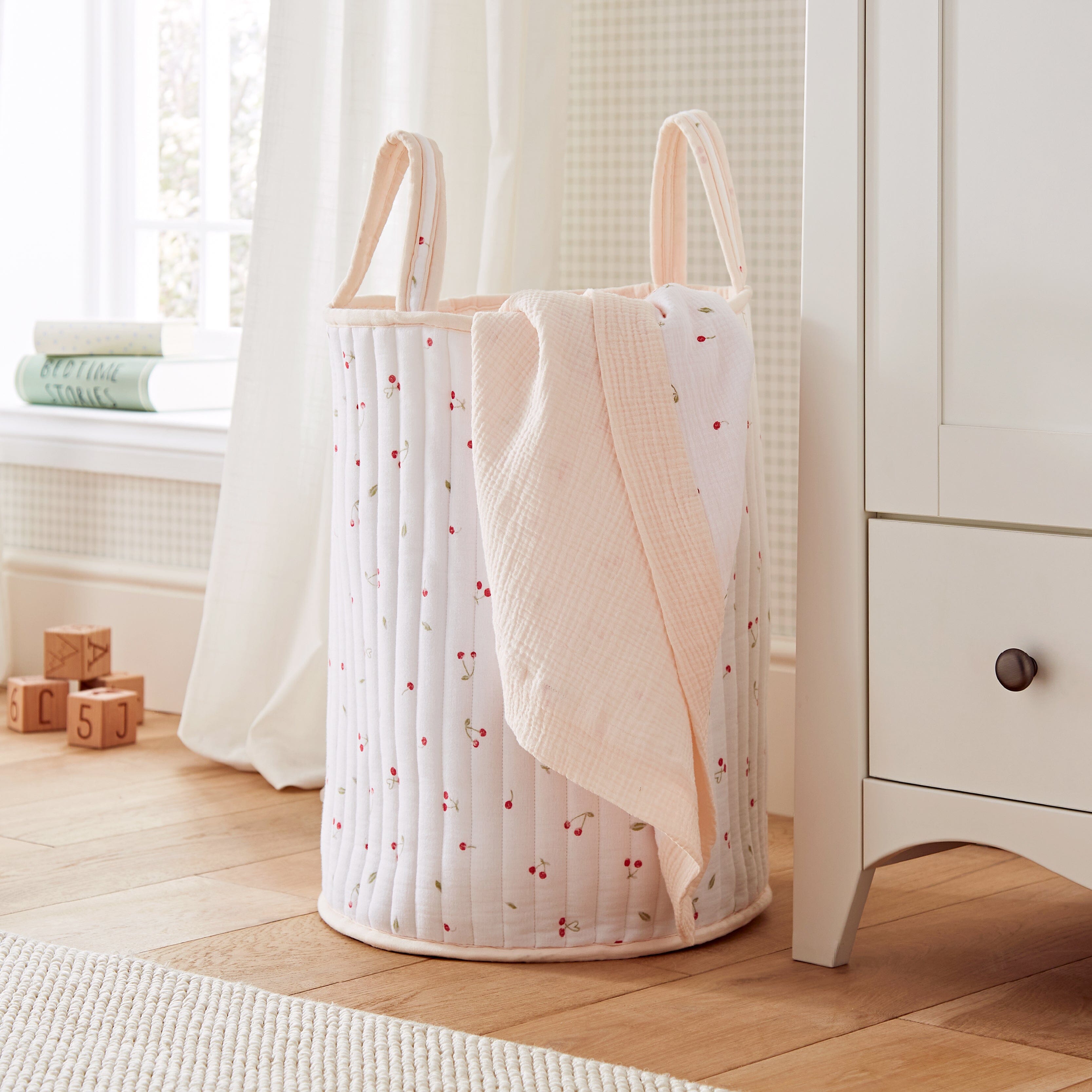 Large Storage Basket - Ditsy Cherry Accessory CuddleCo 