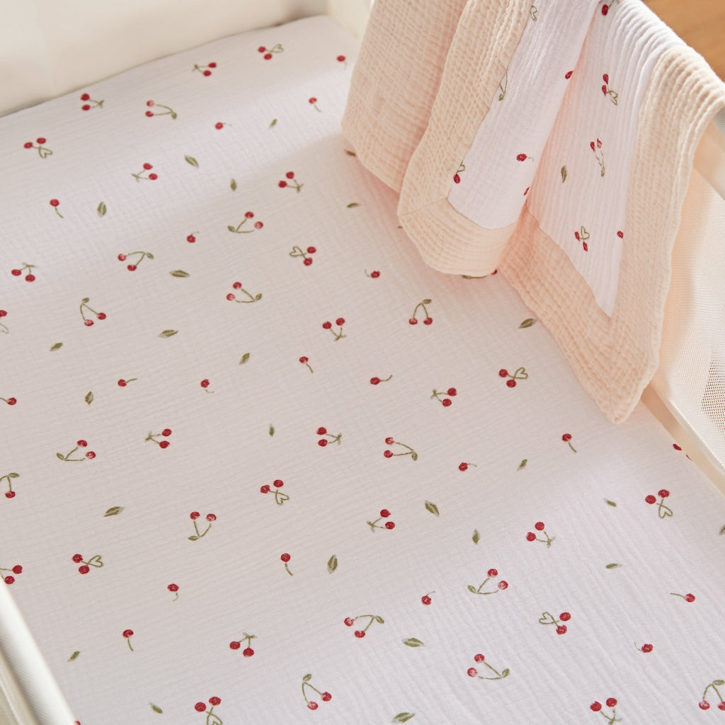 Universal Crib/Co-Sleeper Bedding Set - Ditsy Cherry Accessory CuddleCo 
