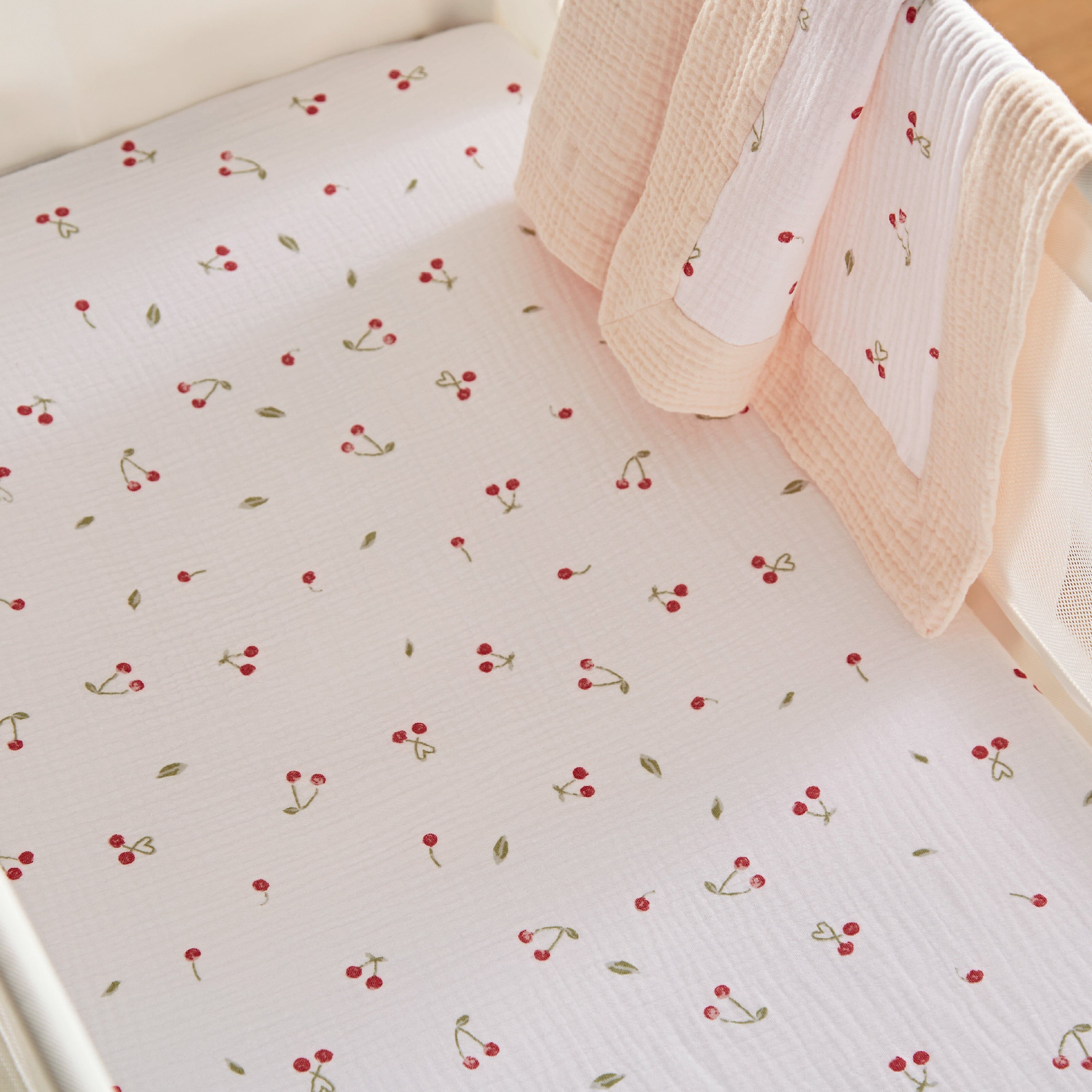 2 Pack Universal Crib/Co-Sleeper Sheets - Ditsy Cherry Accessory CuddleCo 