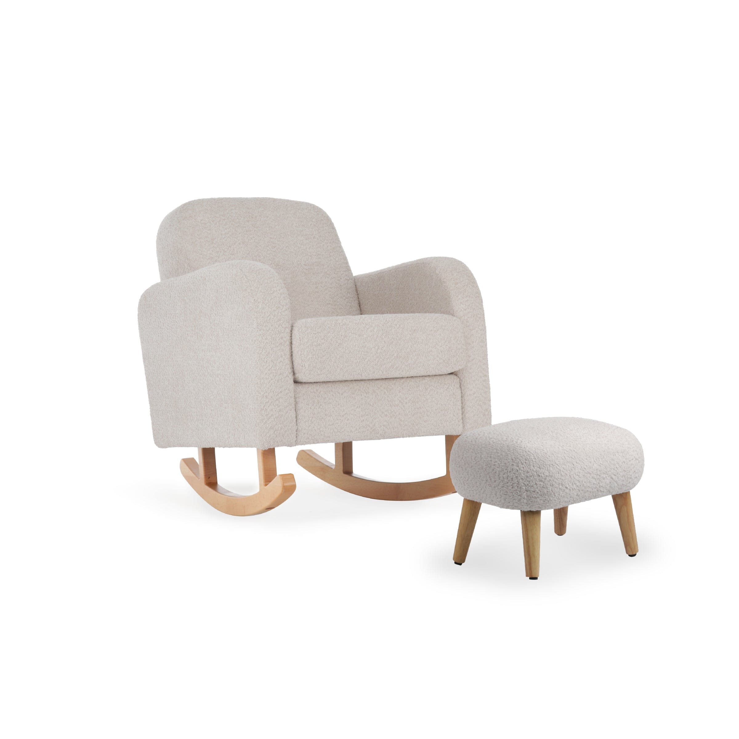Etta Nursing Chair & Foot stool - Boucle Mushroom Furniture Singles CuddleCo 