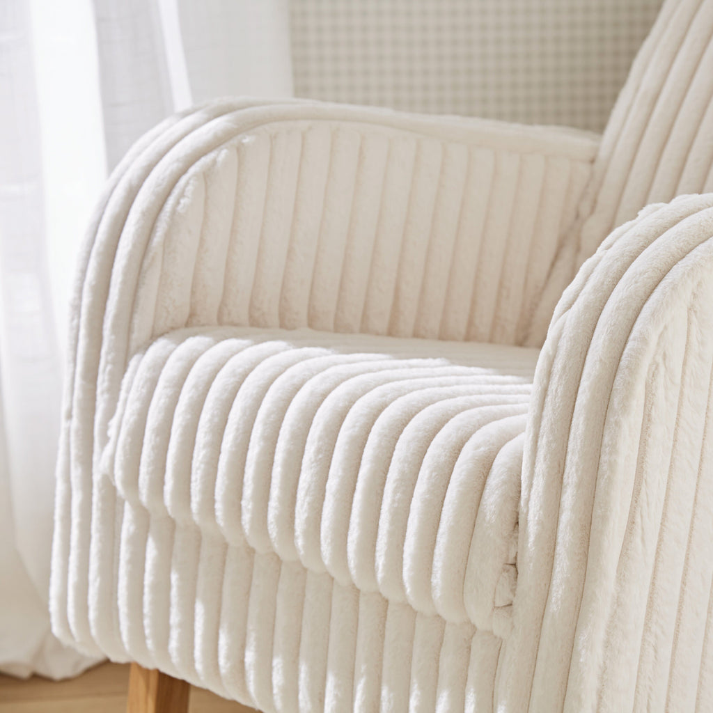 Etta Faux Fur Nursing Chair - Cream CuddleCo 