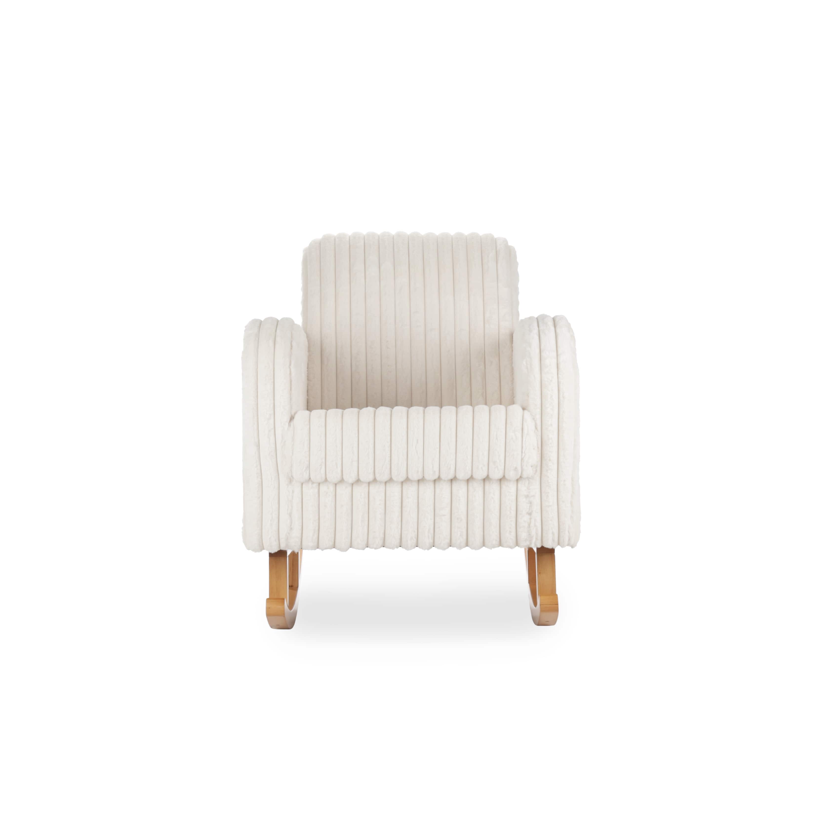 Etta Faux Fur Nursing Chair - Cream Furniture Single CuddleCo 