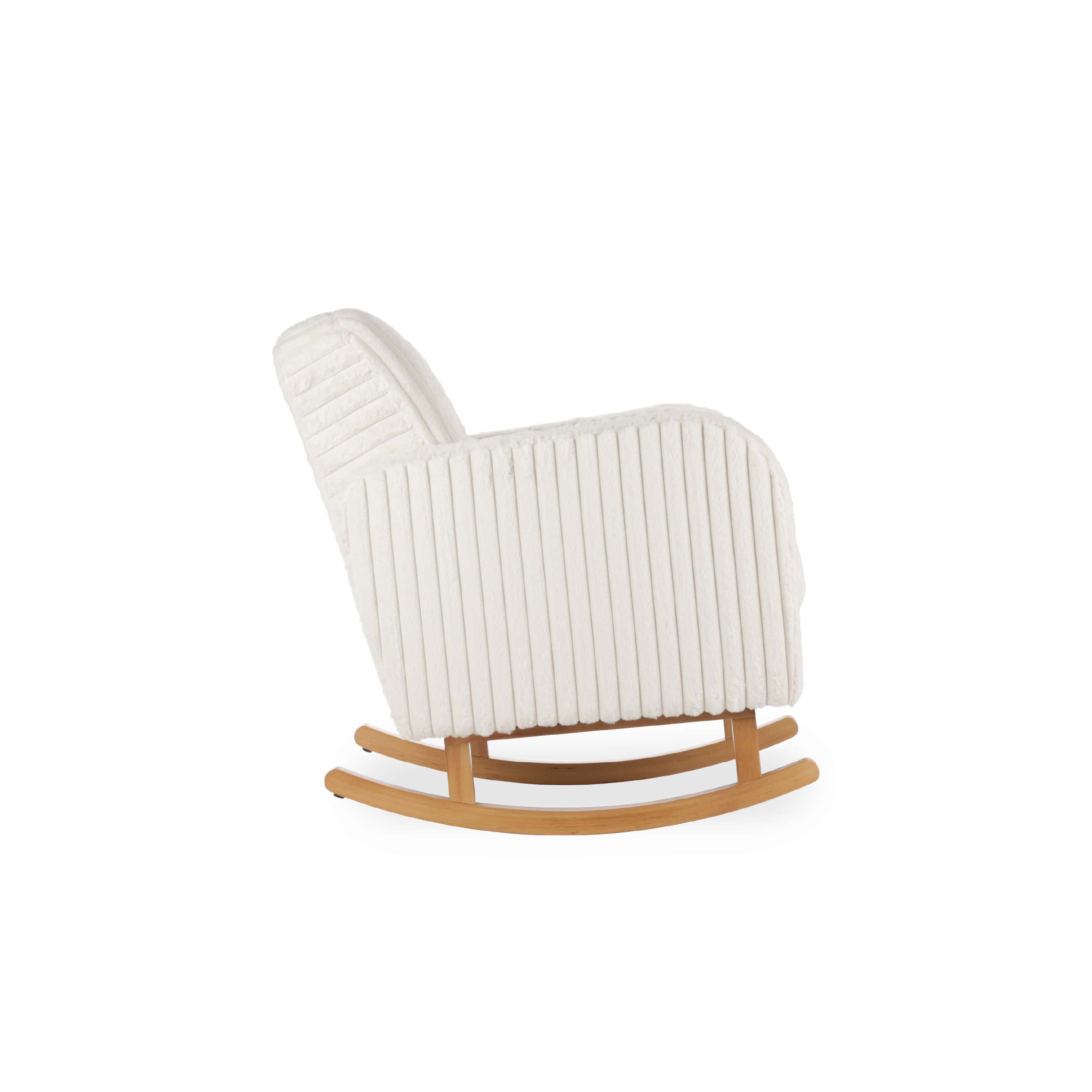 Etta Faux Fur Nursing Chair - Cream Furniture Single CuddleCo 
