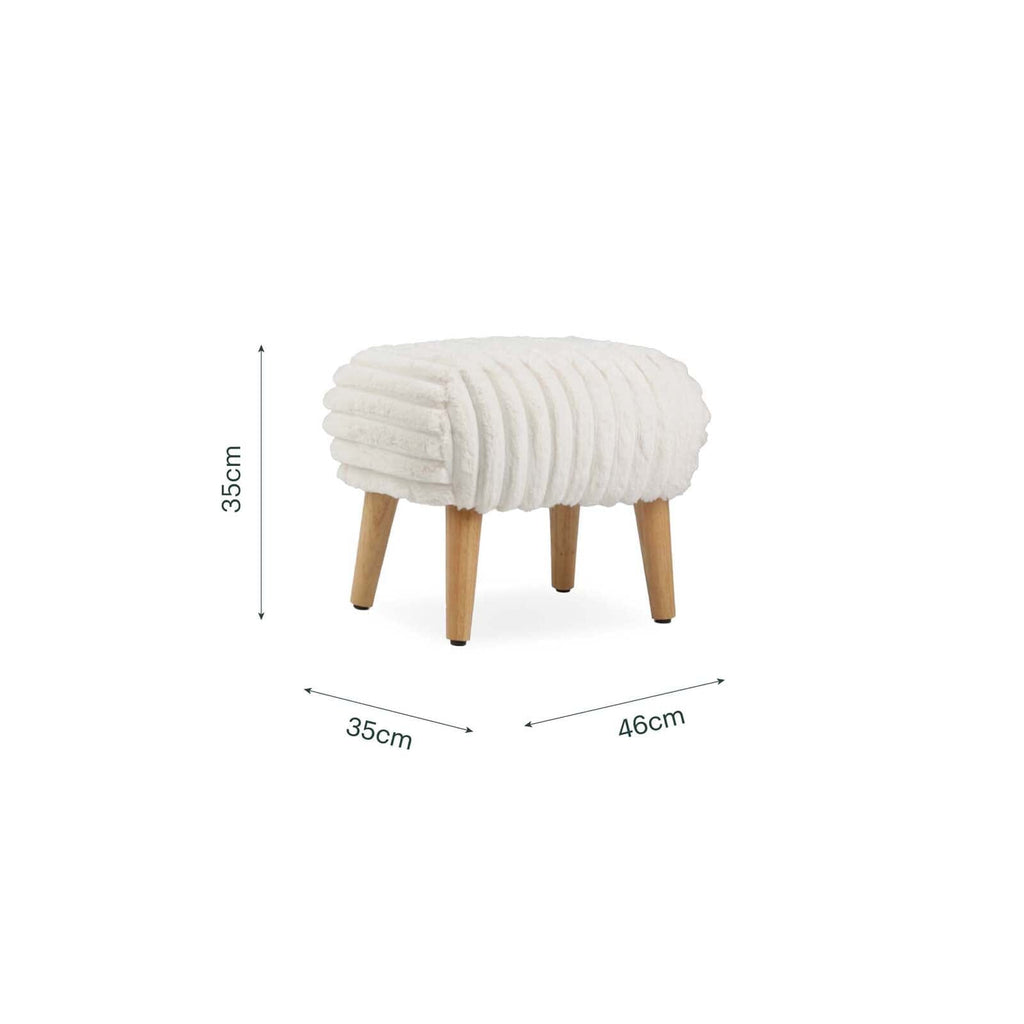 Etta Foot Stool - Faux Fur Cream Furniture Singles CuddleCo 