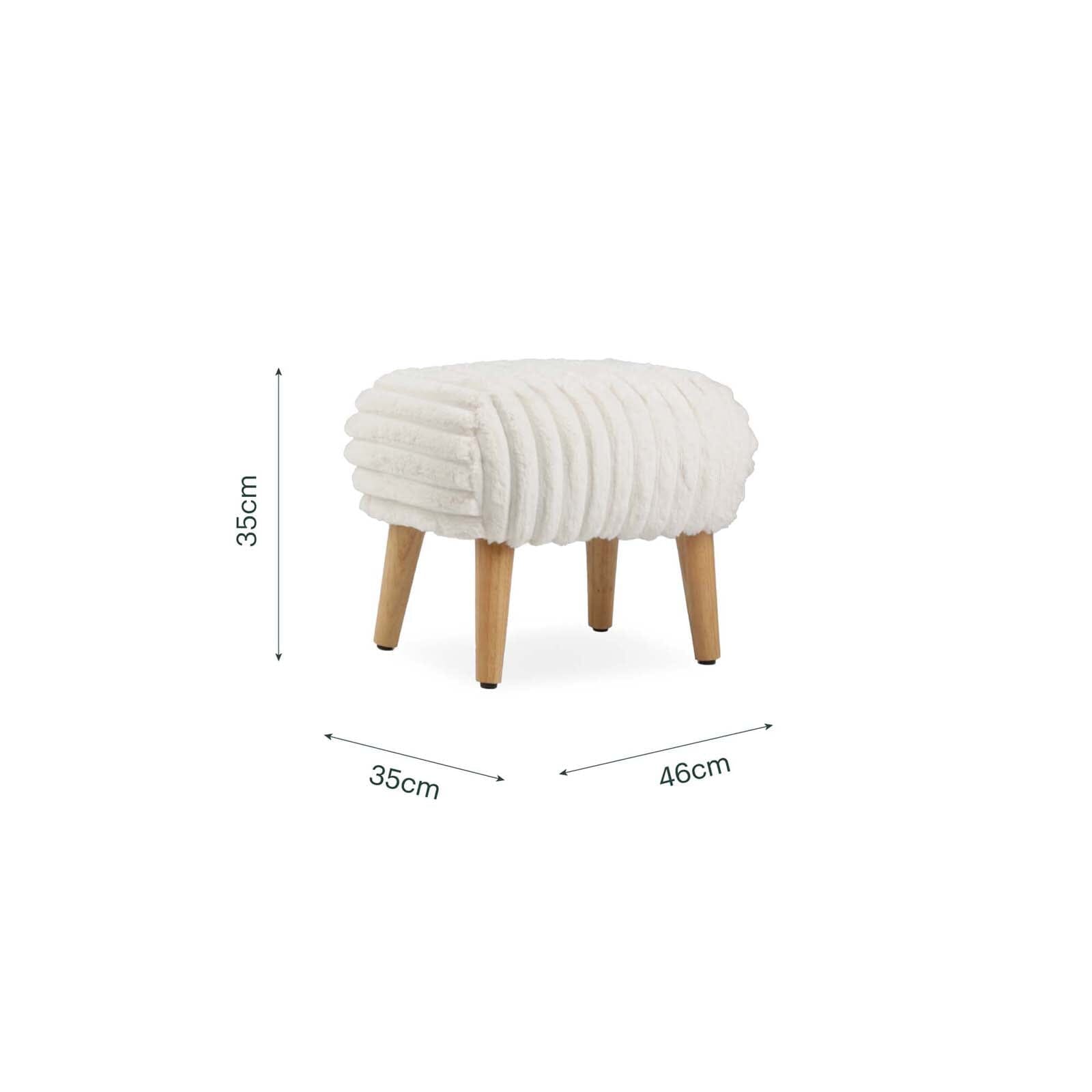 Etta Foot Stool - Faux Fur Cream Furniture Singles CuddleCo 