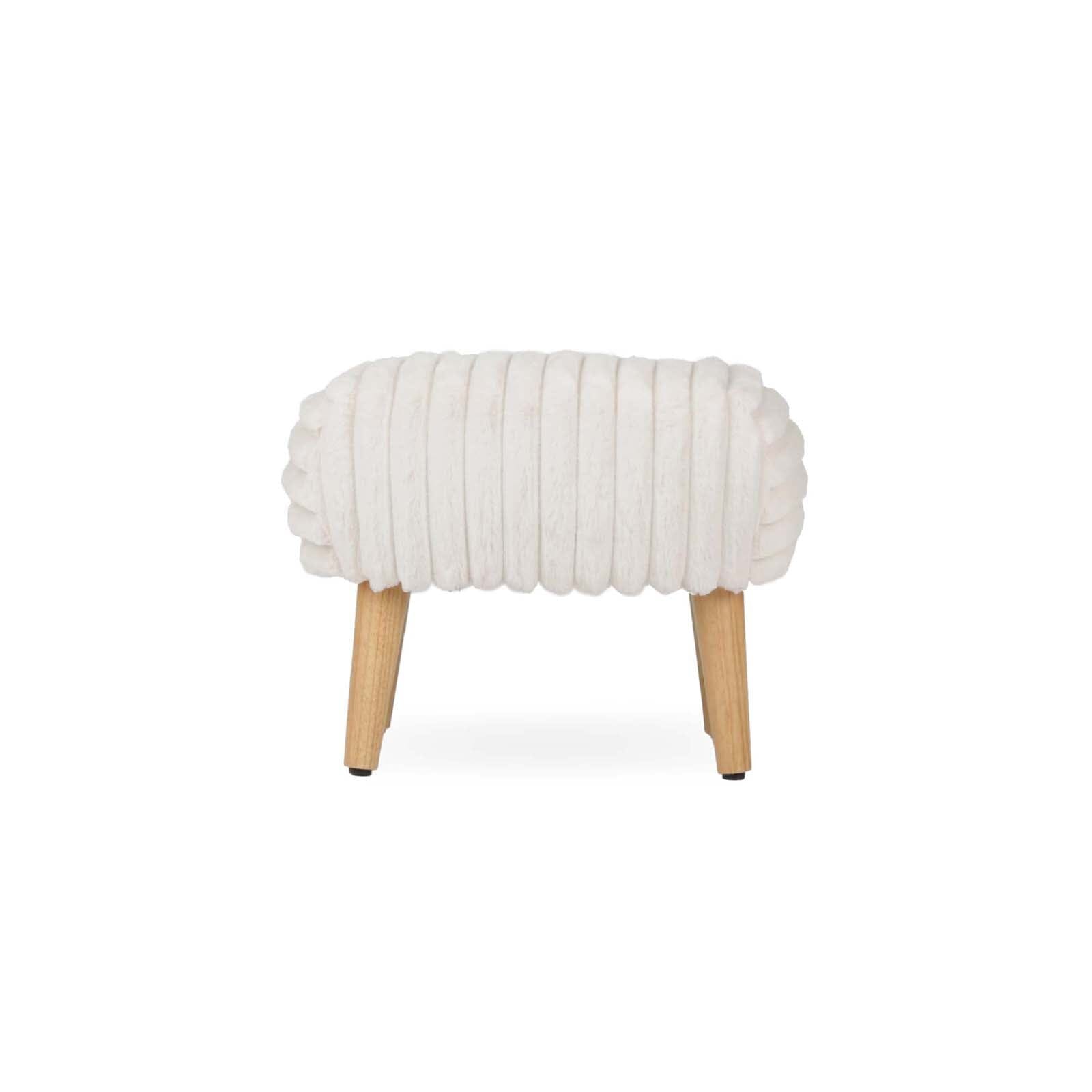 Etta Foot Stool - Faux Fur Cream Furniture Singles CuddleCo 