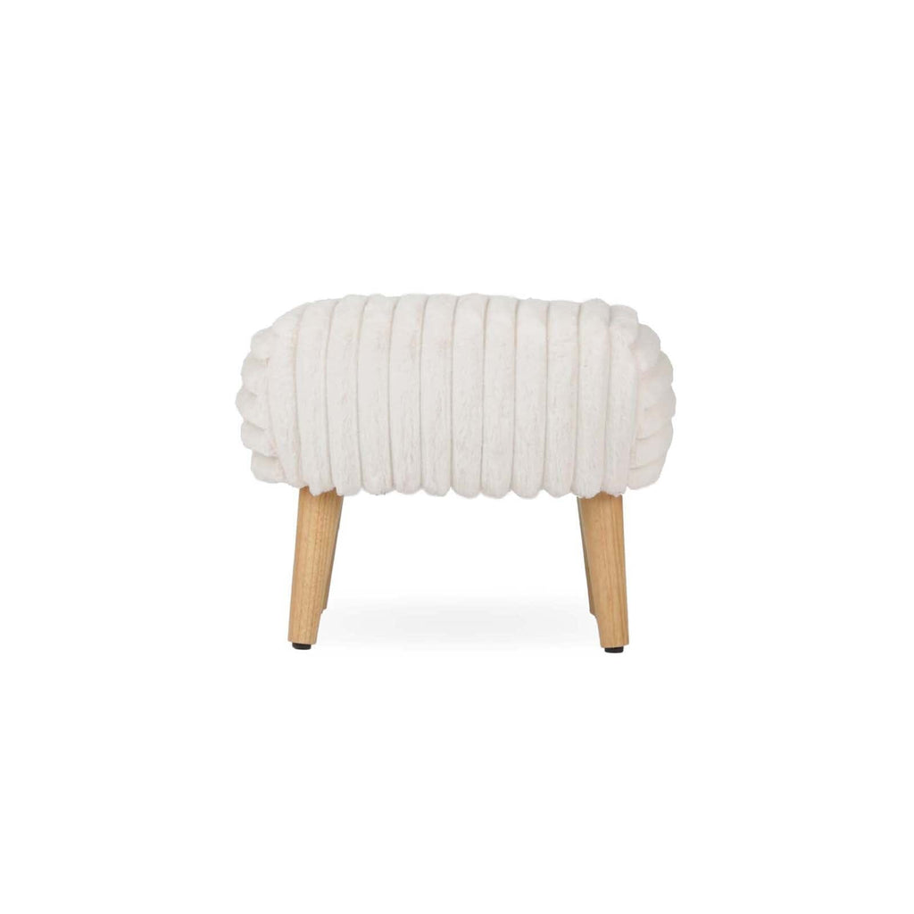 Etta Foot Stool - Faux Fur Cream Furniture Singles CuddleCo 