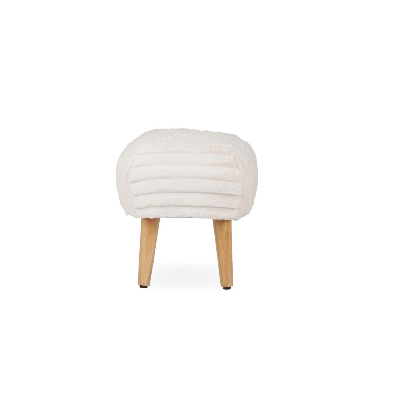 Etta Foot Stool - Faux Fur Cream Furniture Singles CuddleCo 