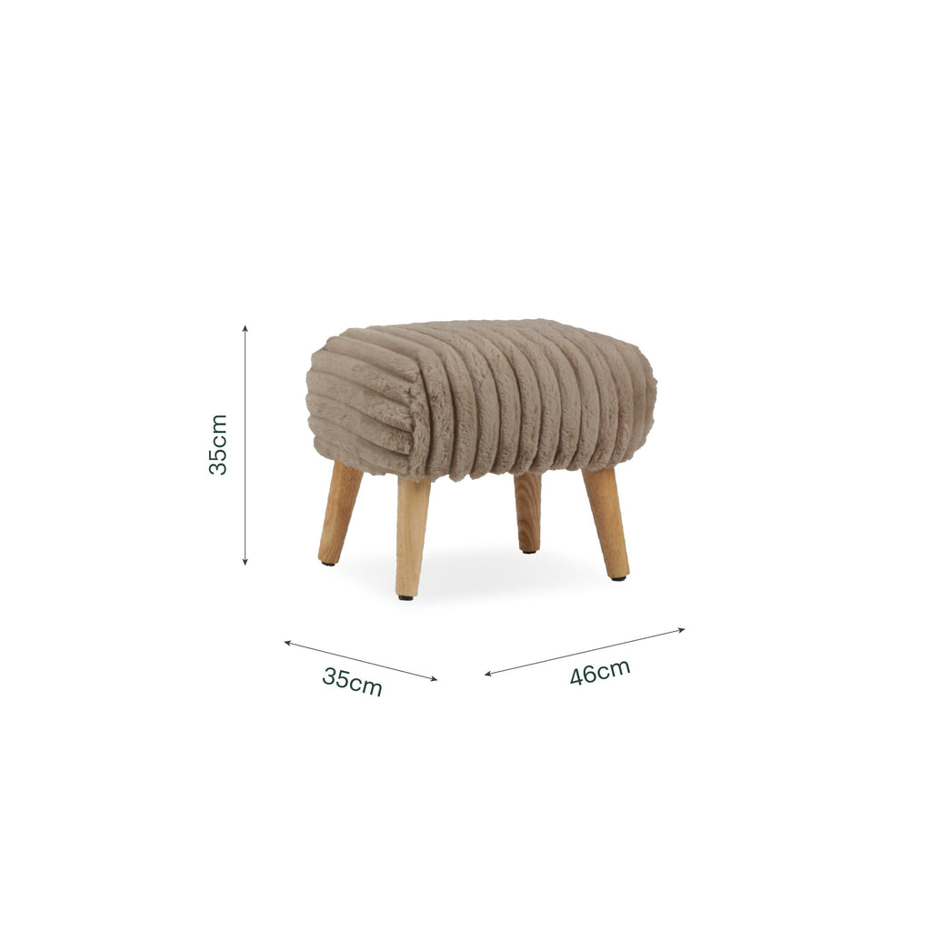 Etta Foot Stool - Faux Fur Mink Furniture Singles CuddleCo 