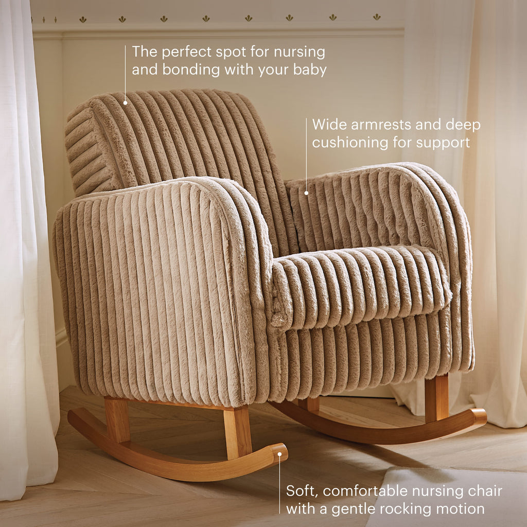 Etta Faux Fur Nursing Chair - Mink CuddleCo 