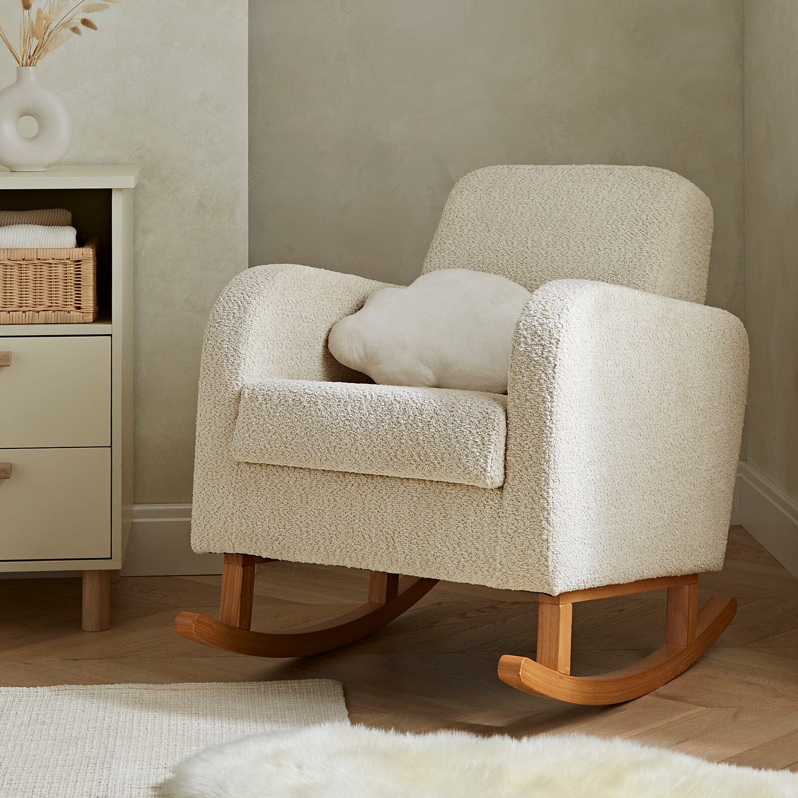 Etta Boucle Nursing Chair - Mushroom Furniture Singles CuddleCo 