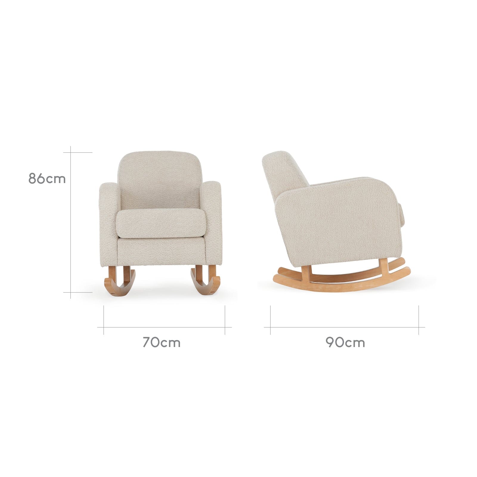 Etta Boucle Nursing Chair - Mushroom Furniture Singles CuddleCo 