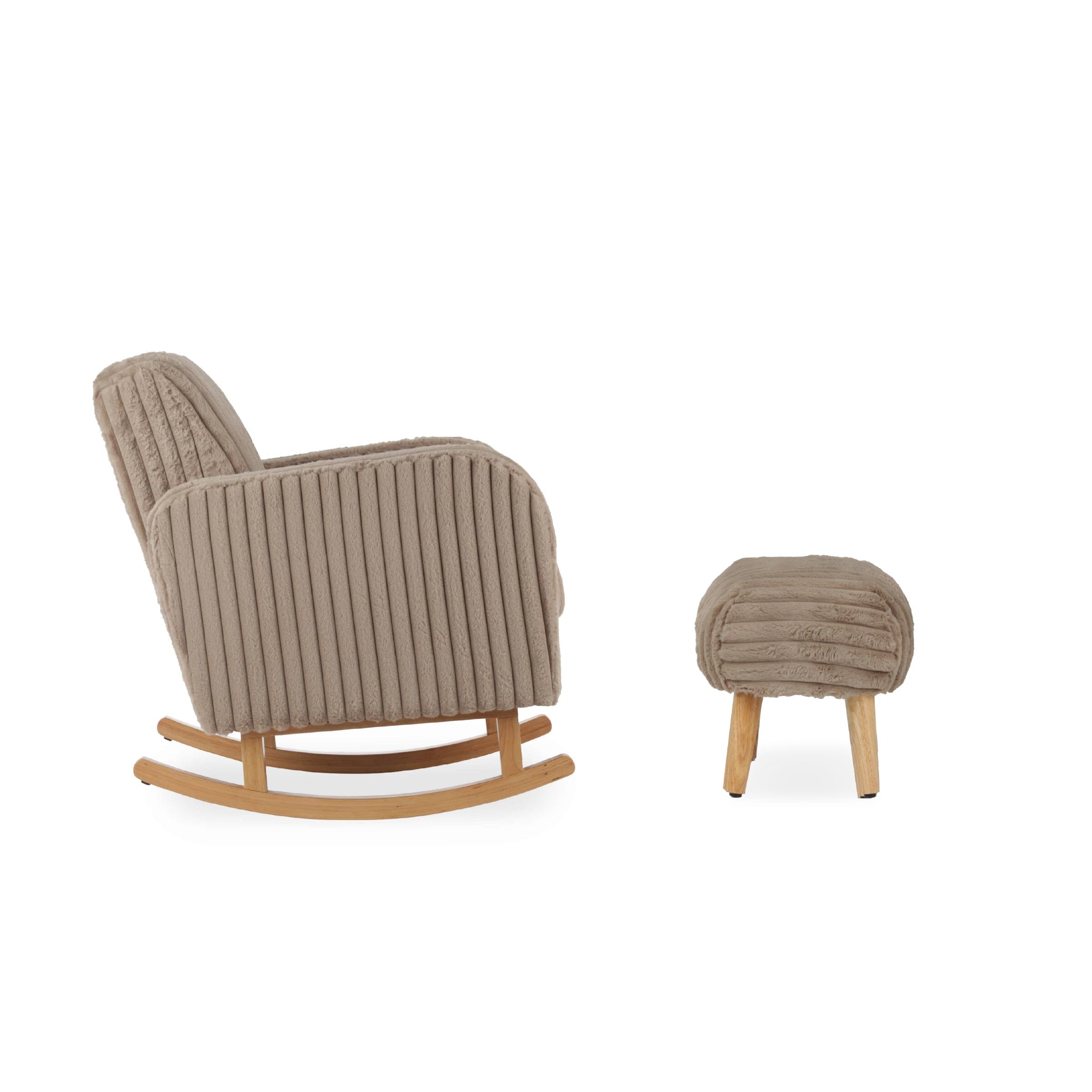 Etta Nursing Chair & Foot stool - Faux Fur Mink Furniture Singles CuddleCo 