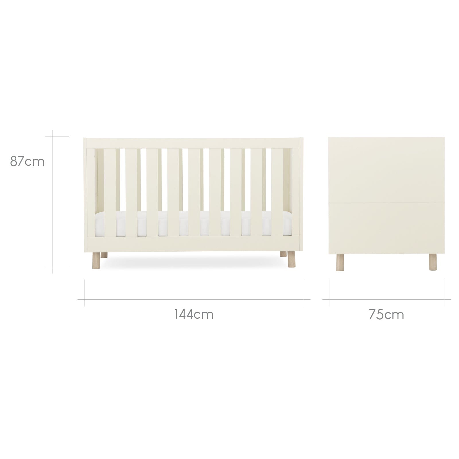 Harper Cot Bed & Wardrobe Bundle - Cream & Ash Furniture Sets CuddleCo 