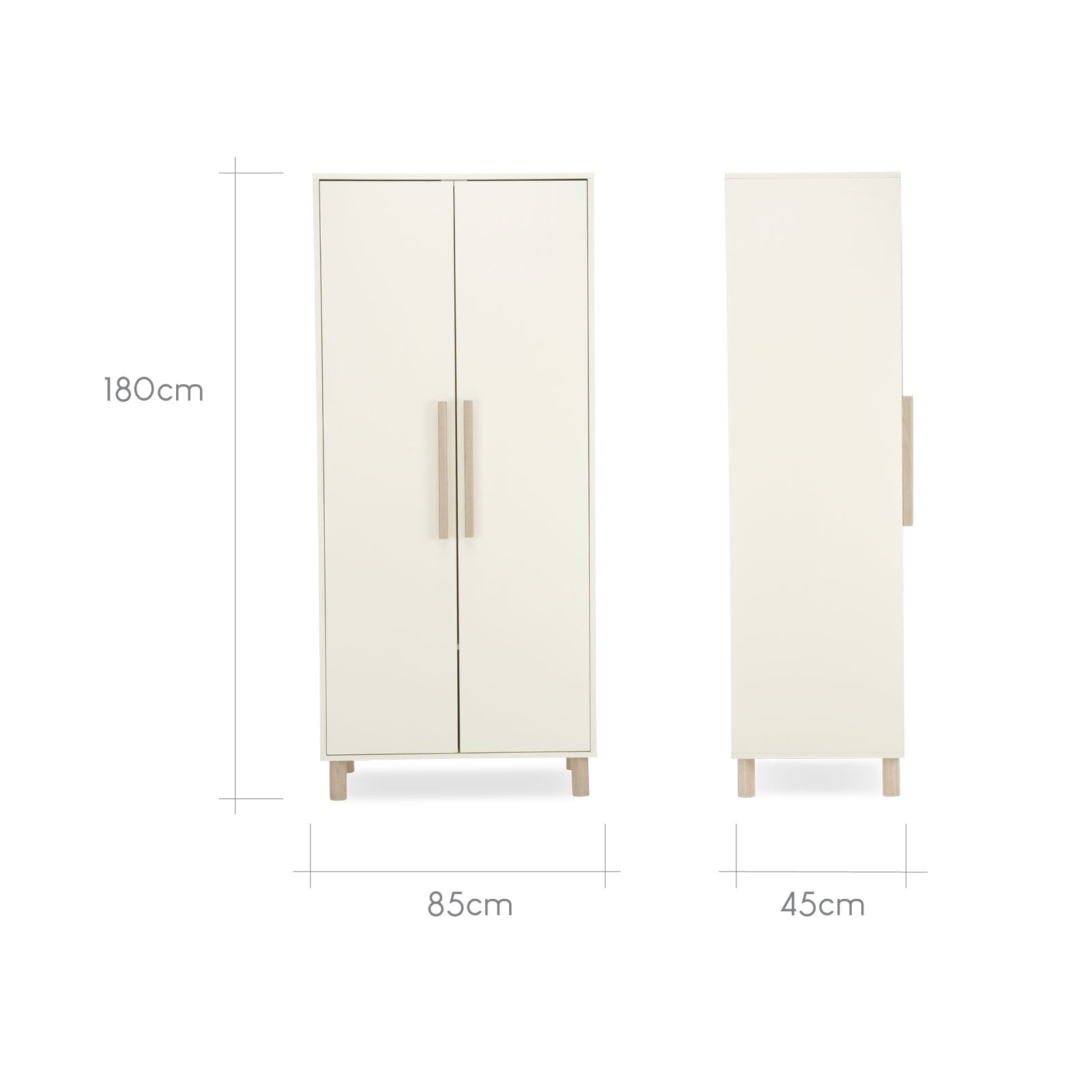 Harper Cot Bed & Wardrobe Bundle - Cream & Ash Furniture Sets CuddleCo 