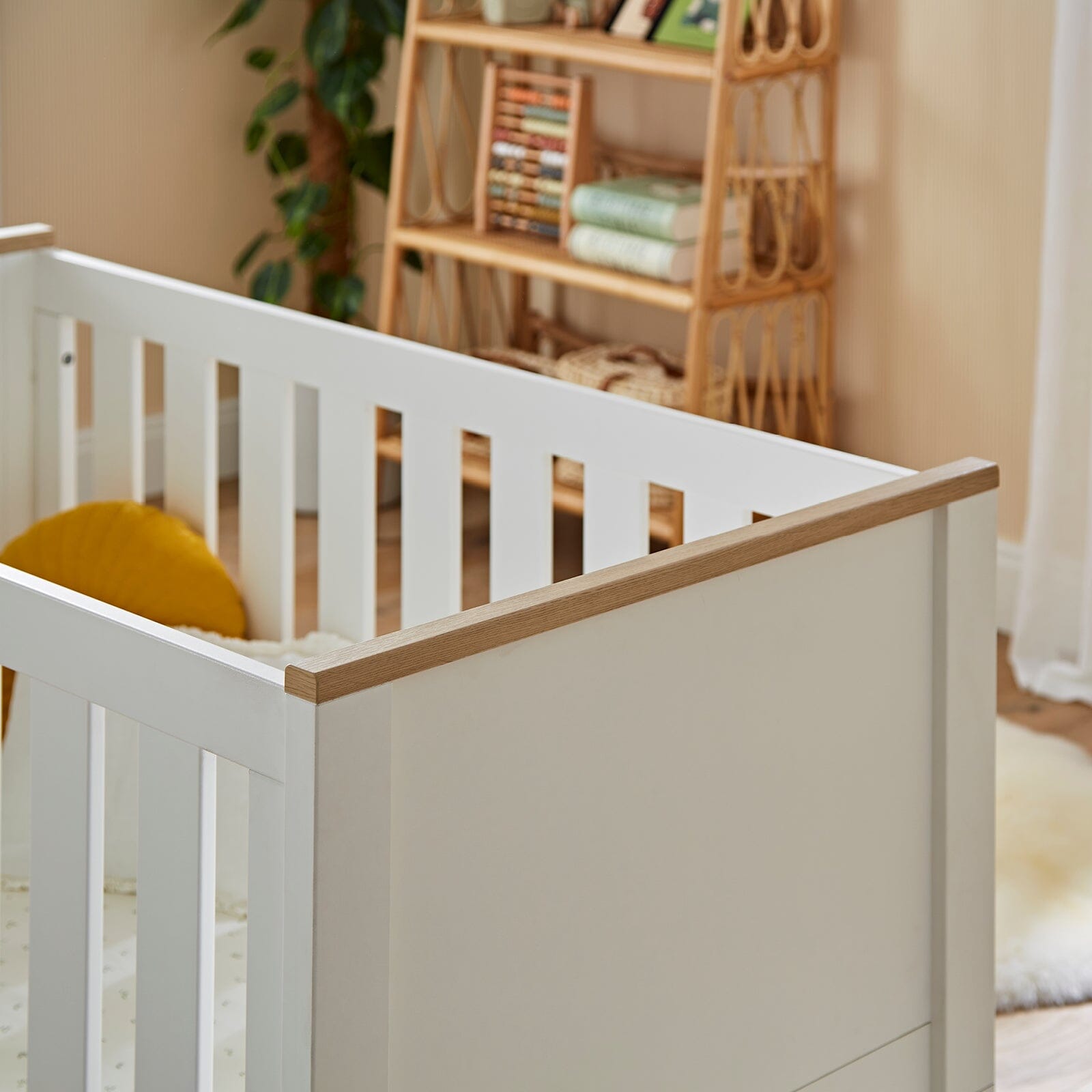 Luna Cot Bed - White & Oak Furniture Singles CuddleCo 