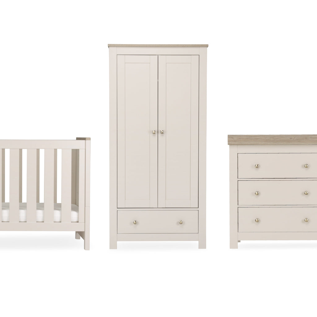 Luna 3 Piece Nursery Furniture Set - Cashmere & Ash Furniture Set CuddleCo 