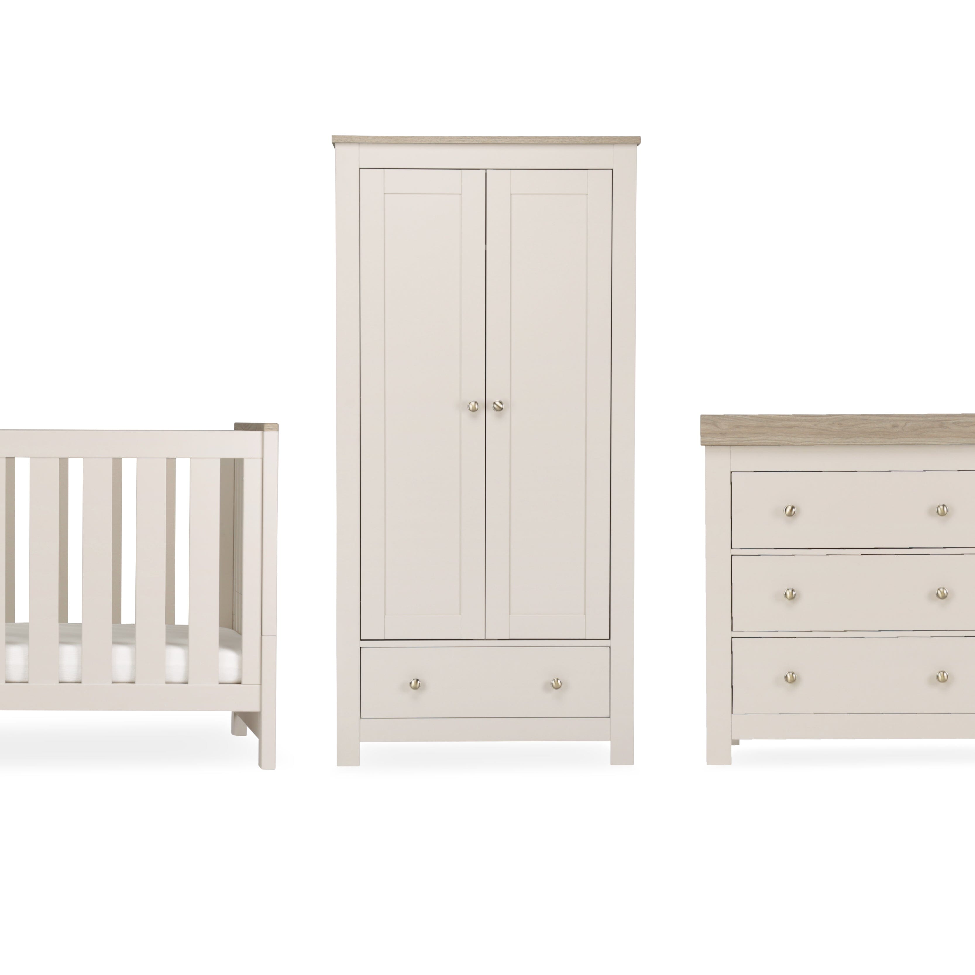Luna 3 Piece Nursery Furniture Set - Cashmere & Ash Furniture Set CuddleCo 