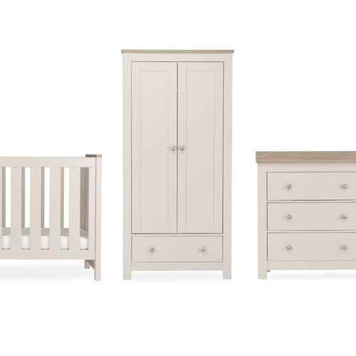 Luna 3 Piece Nursery Furniture Set - Cashmere & Ash Furniture Set CuddleCo 