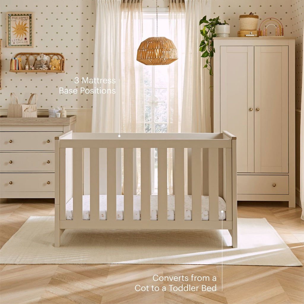 Luna Cot Bed - Cashmere & Ash Furniture Single CuddleCo 