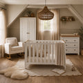 Luna 3 Piece Nursery Furniture Set - White & Oak Furniture Sets CuddleCo 