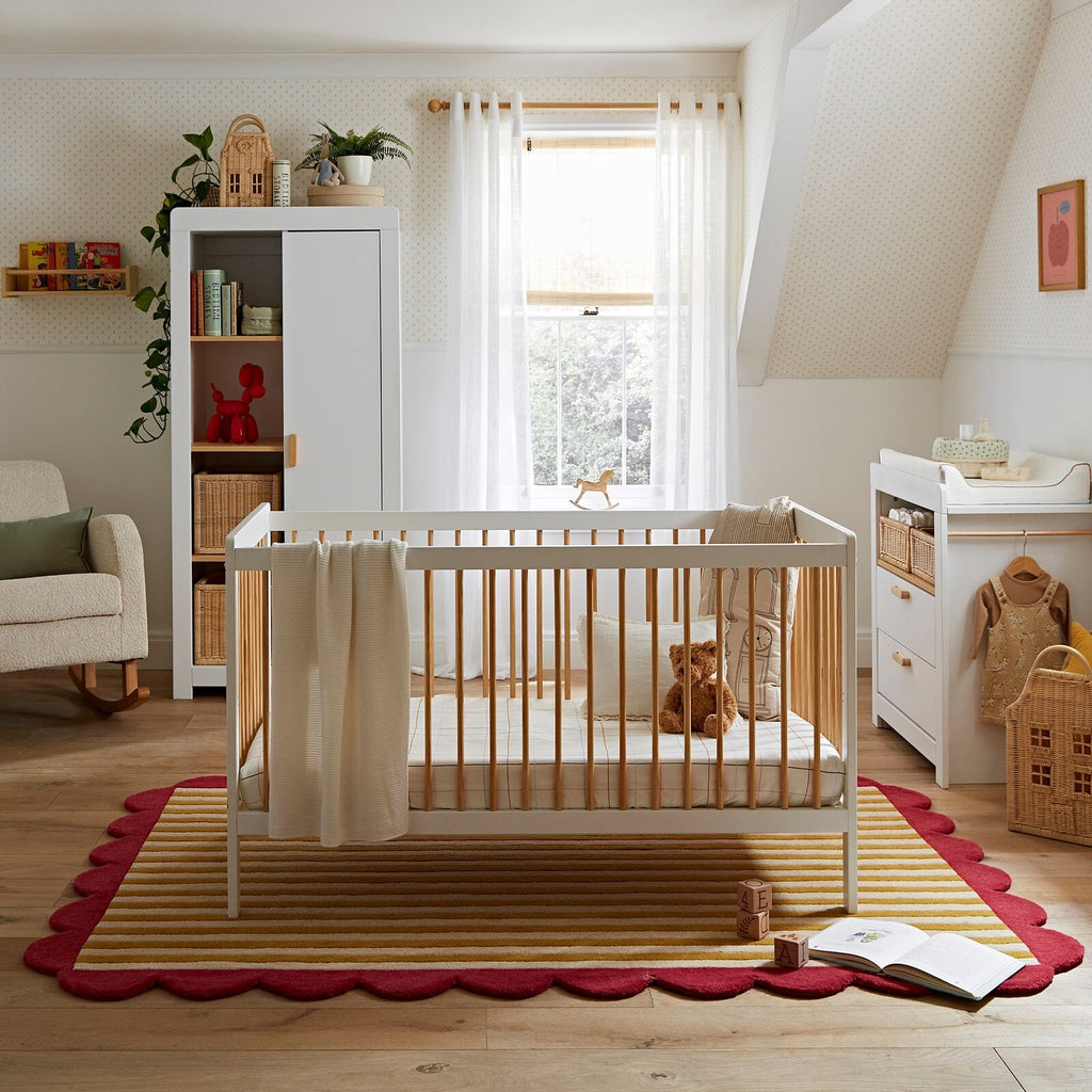 Nola Cot bed - White & Natural Furniture Singles CuddleCo 