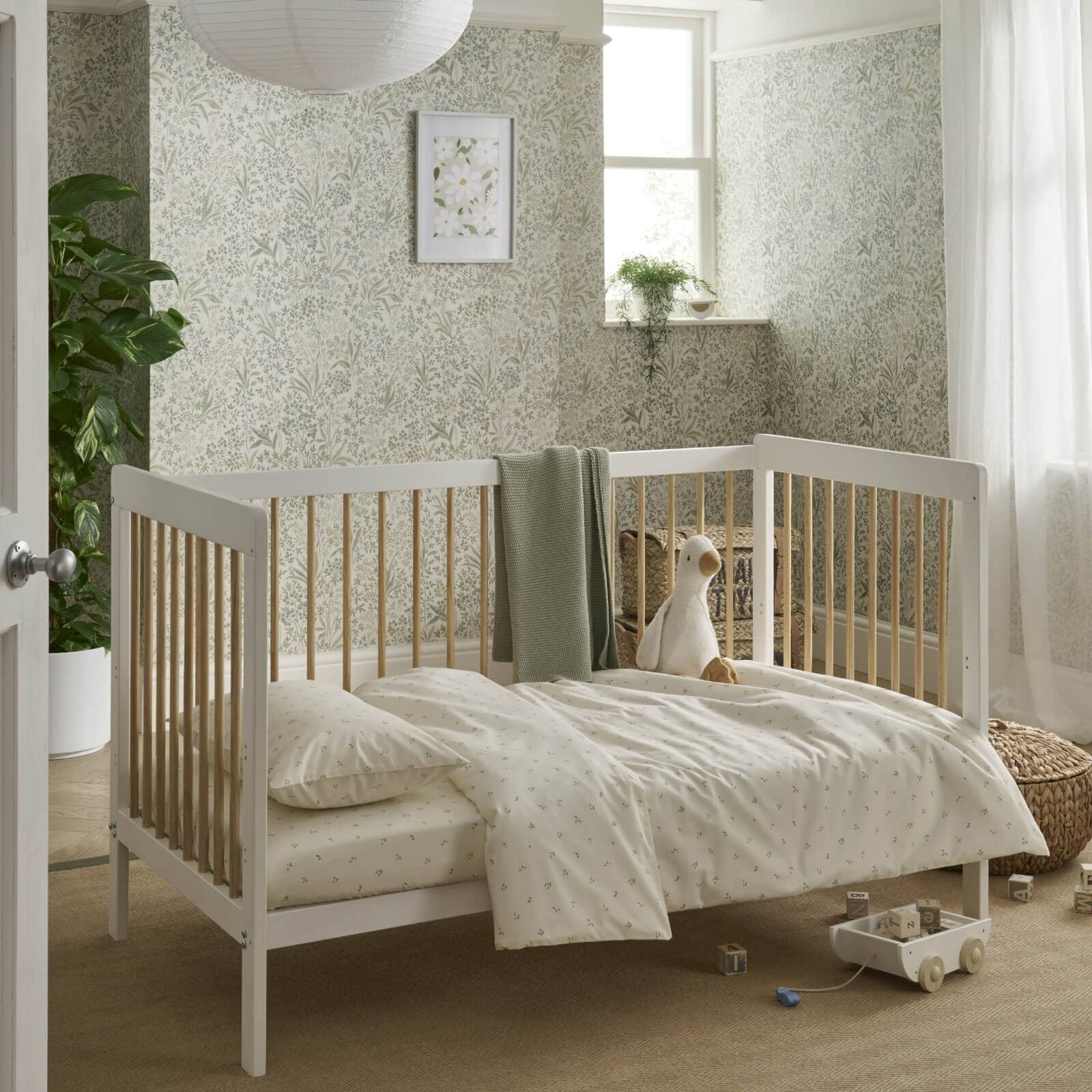 Nola 2 Piece Nursery Furniture Set - White & Natural Furniture Sets CuddleCo 