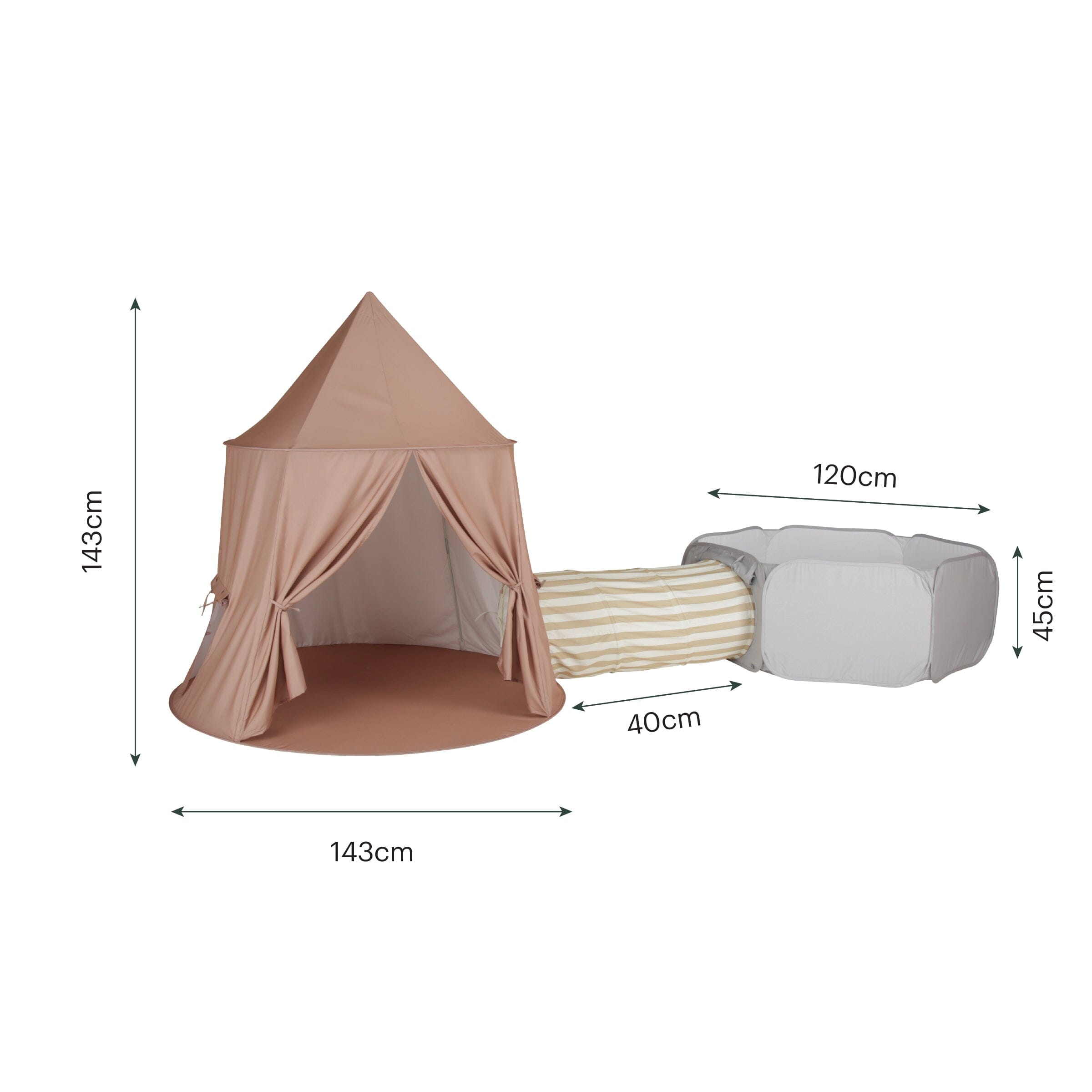 Pop-up Play 3 Piece Set - Tent, Tunnel & Ball Pit Toys CuddleCo 