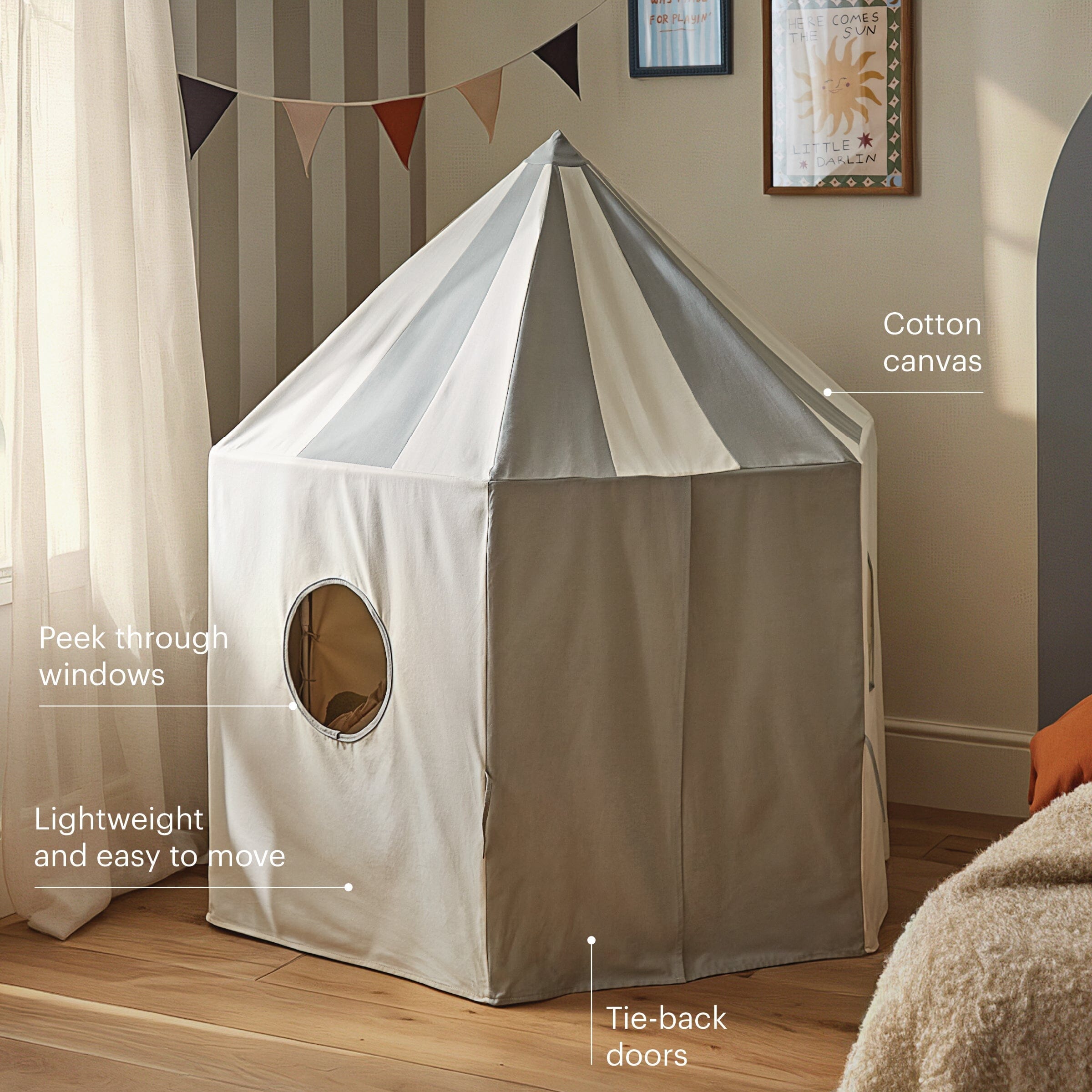 Pavillion Play Tent - Sea Salt Toys CuddleCo 