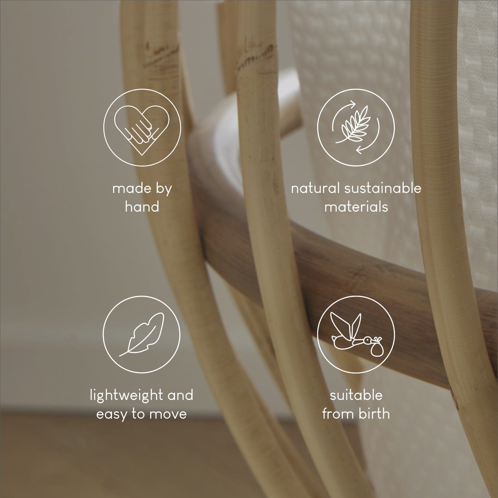 Aria Rattan Crib - Natural Furniture Singles CuddleCo 