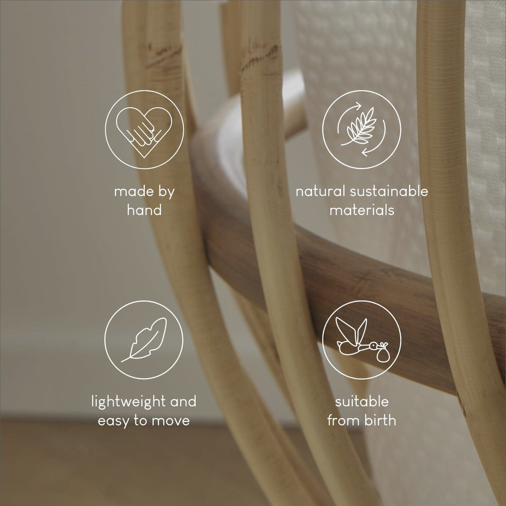 Aria Rattan Crib - Natural Furniture Singles CuddleCo 