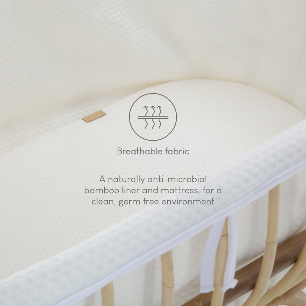 Aria Rattan Crib - Natural Furniture Singles CuddleCo 