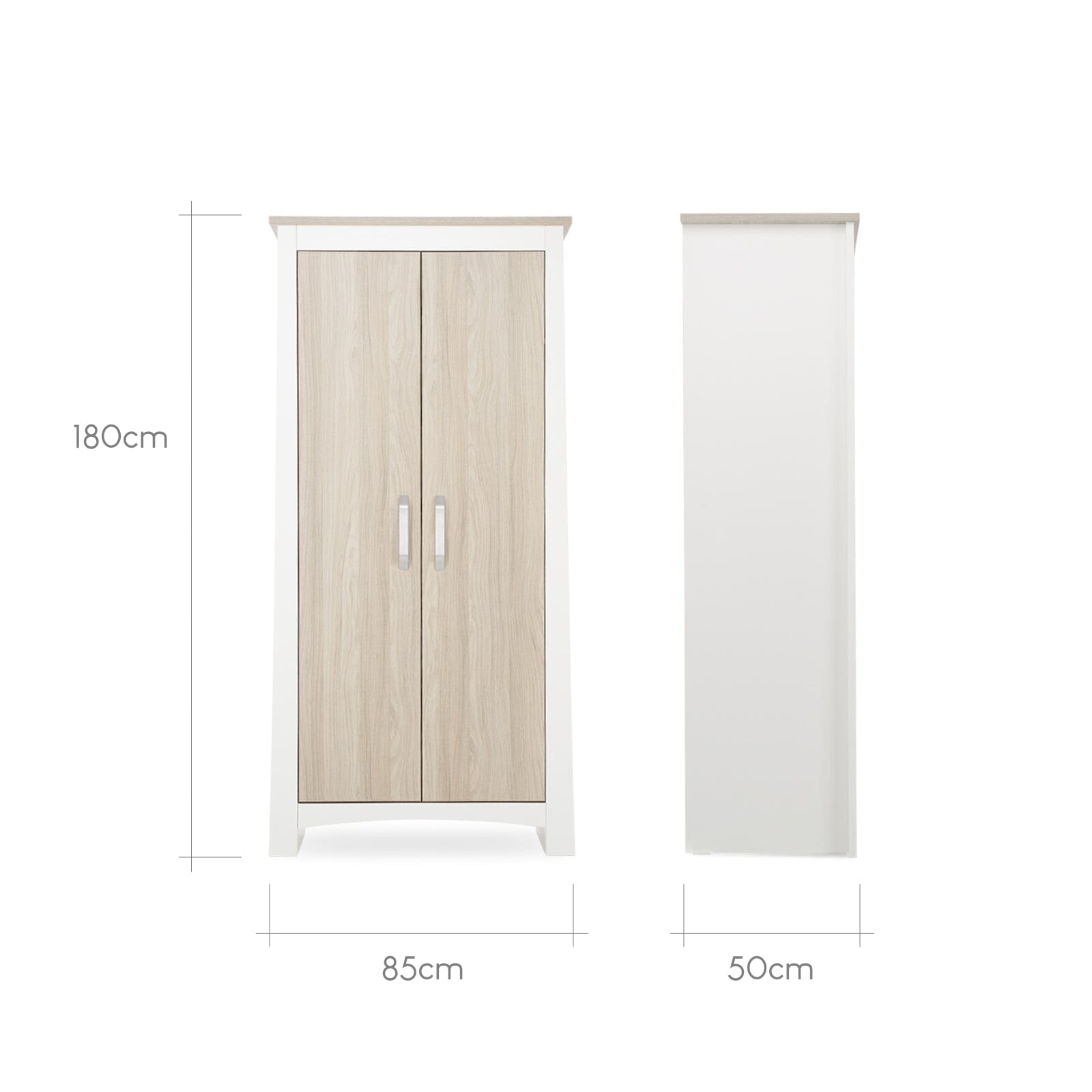 Ada Nursery Wardrobe - White & Ash Furniture Singles CuddleCo 
