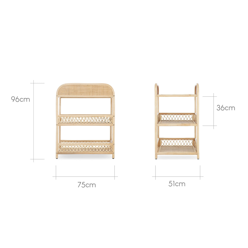 Aria Rattan Changing Table - Natural Furniture Singles CuddleCo 