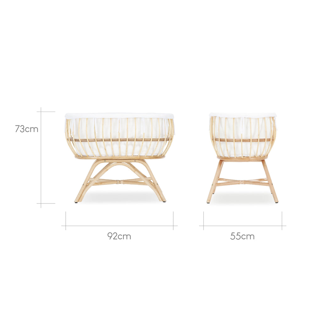 Aria Rattan Crib - Natural Furniture Singles CuddleCo 