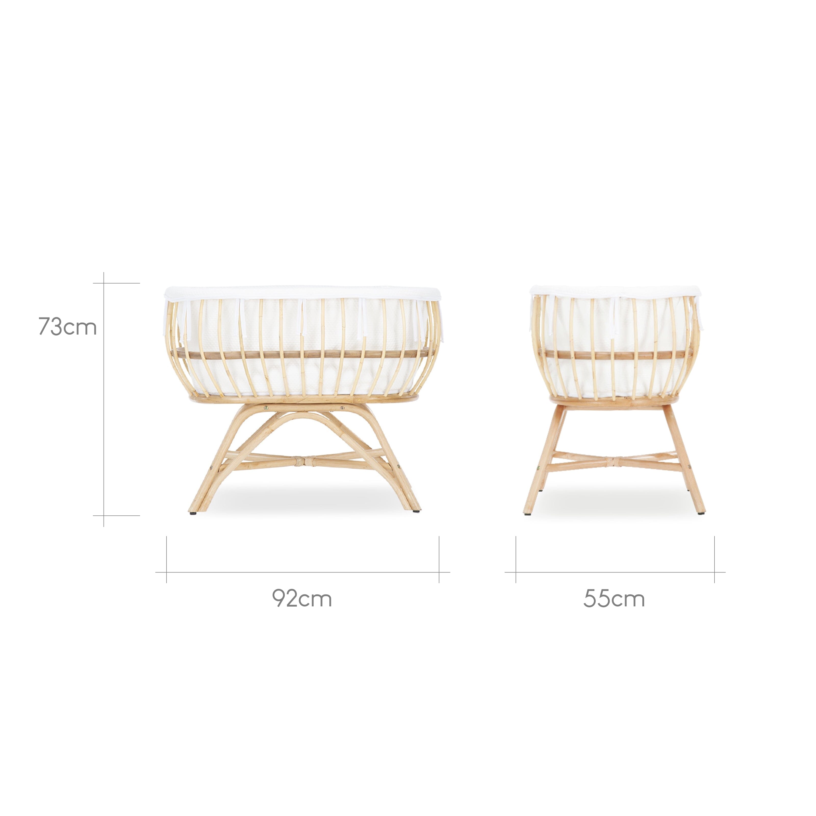 Aria Rattan Crib - Natural Furniture Singles CuddleCo 