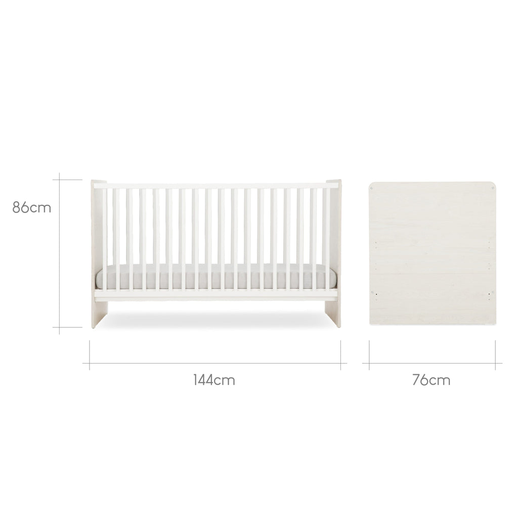 Freya Cot Bed - Coastal White Furniture Singles CuddleCo 
