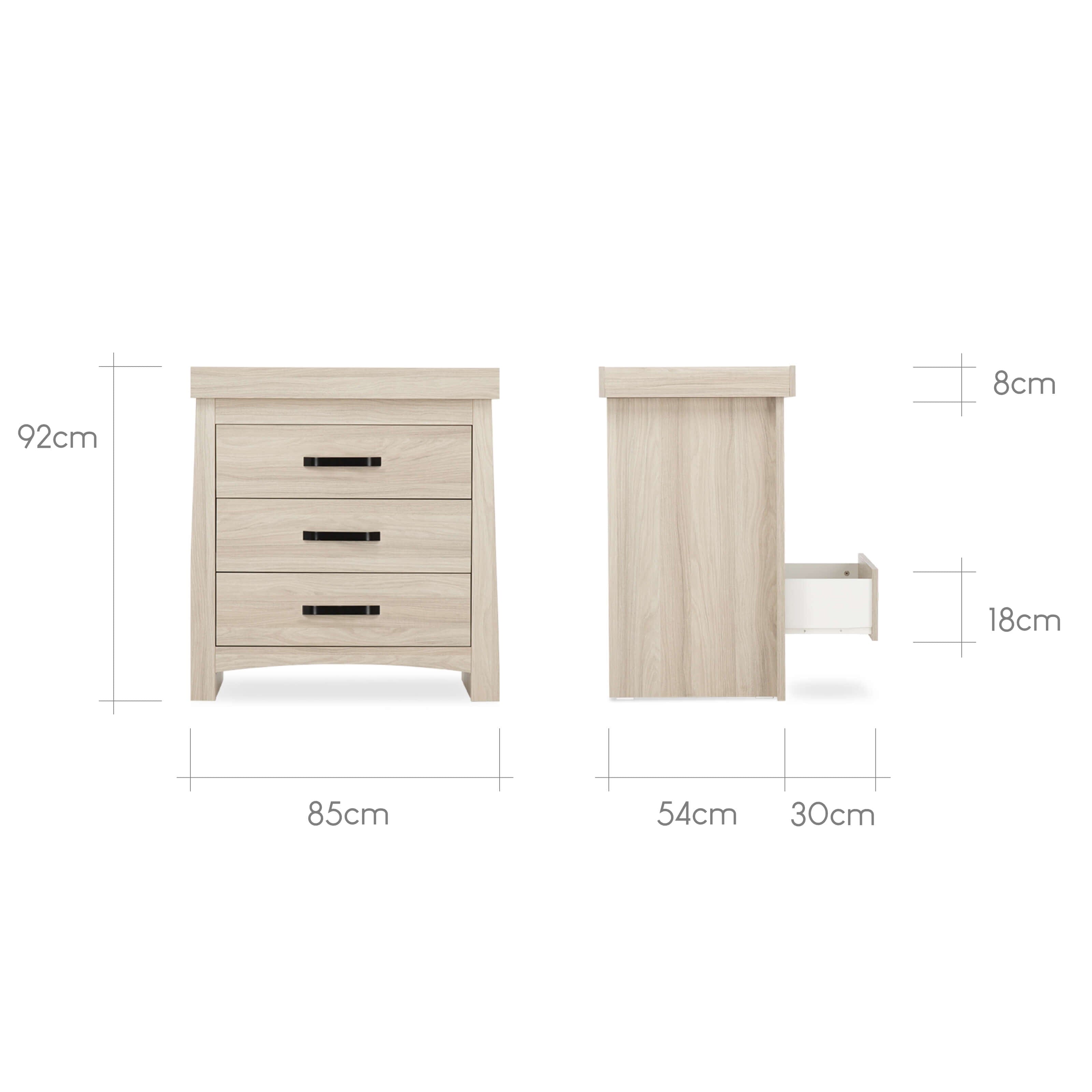 Isla 3 Piece Nursery Furniture Set - Ash Furniture Sets CuddleCo 