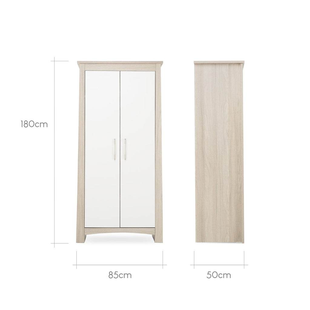 Lana Nursery Wardrobe - Ash & White Furniture Singles CuddleCo 
