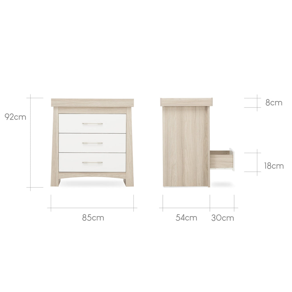 Lana Dresser & Changer - Ash & White Furniture Singles CuddleCo 