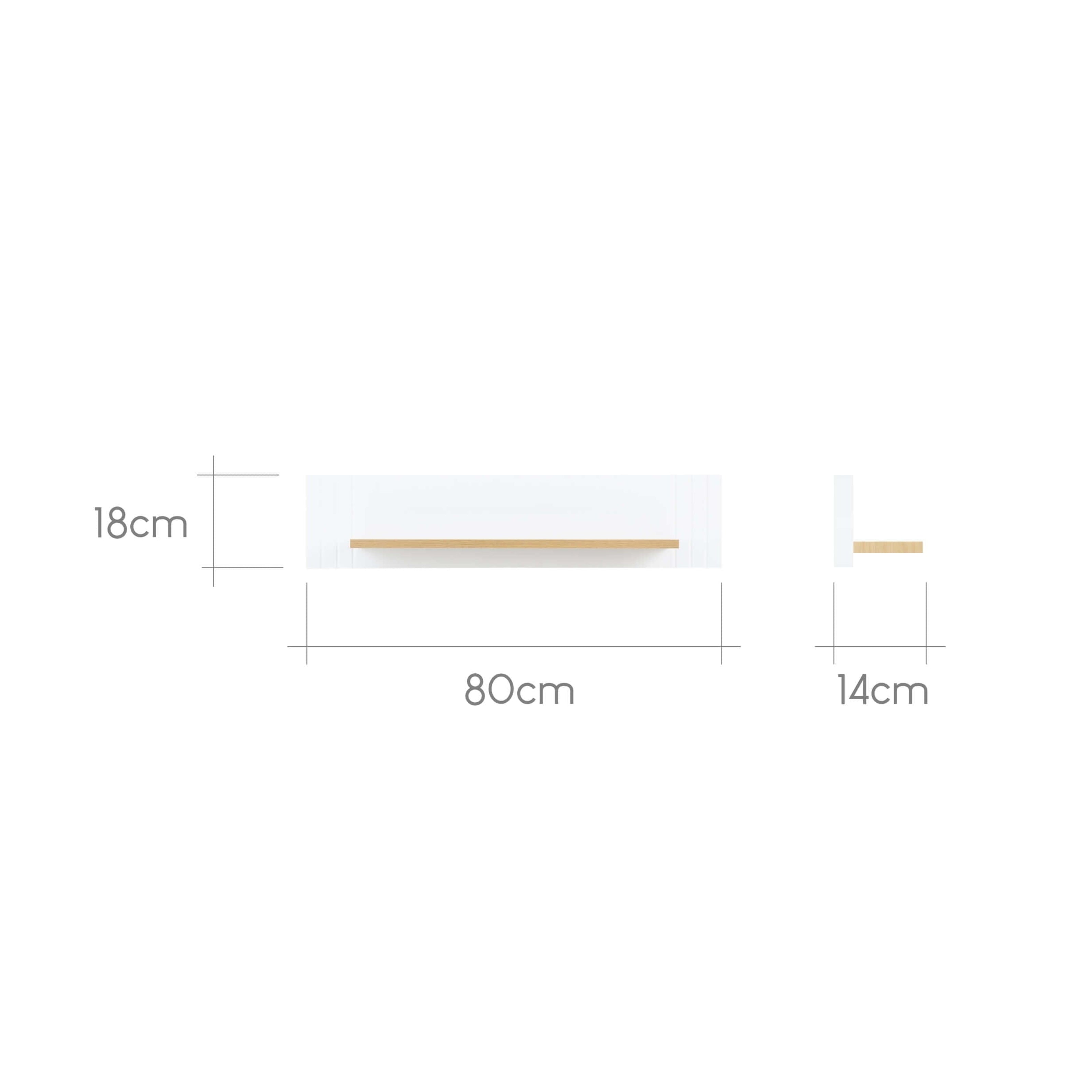 Rafi Shelf - Oak & White Furniture Singles CuddleCo 
