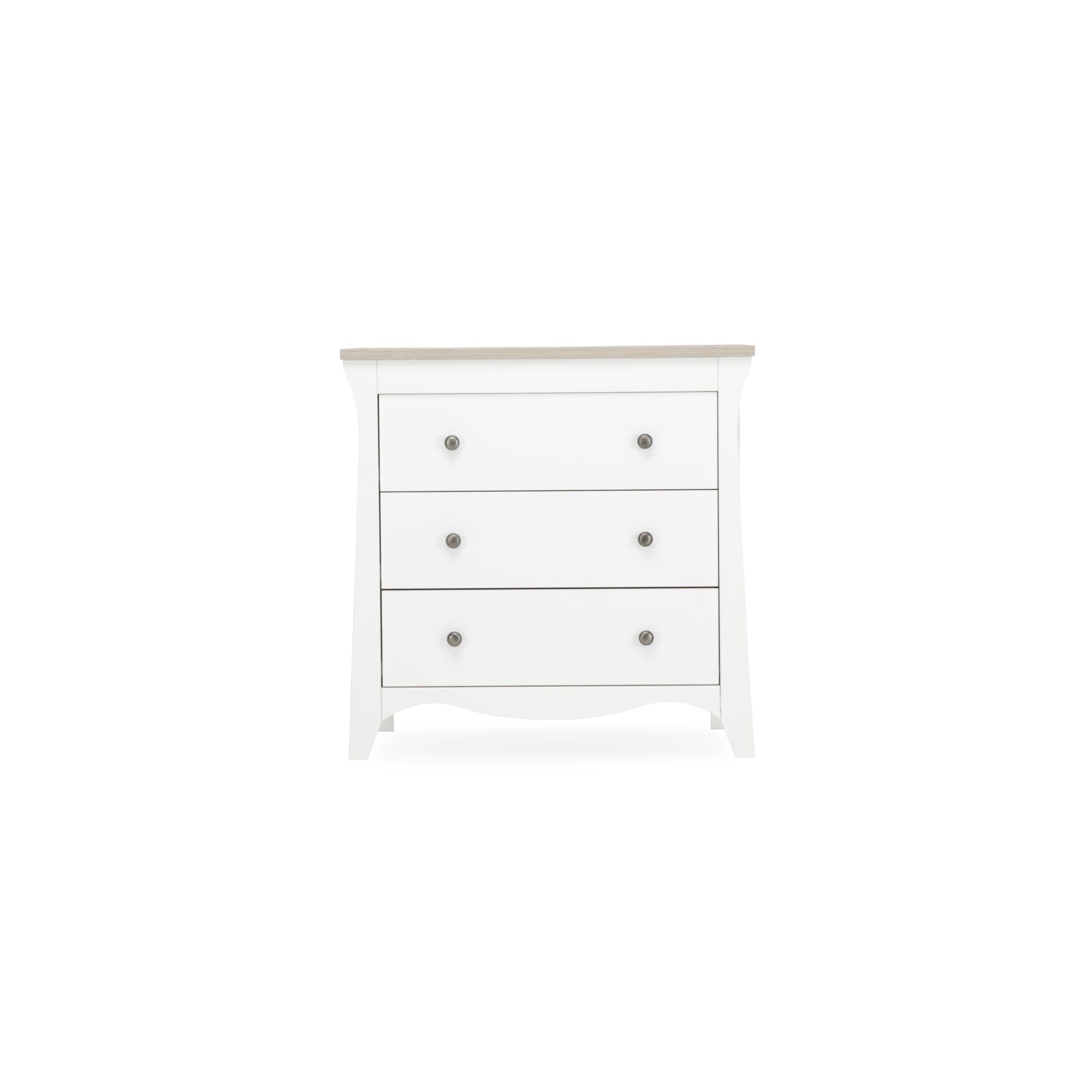 Clara 3 Drawer Dresser & Changer - White & Ash Furniture Singles CuddleCo 